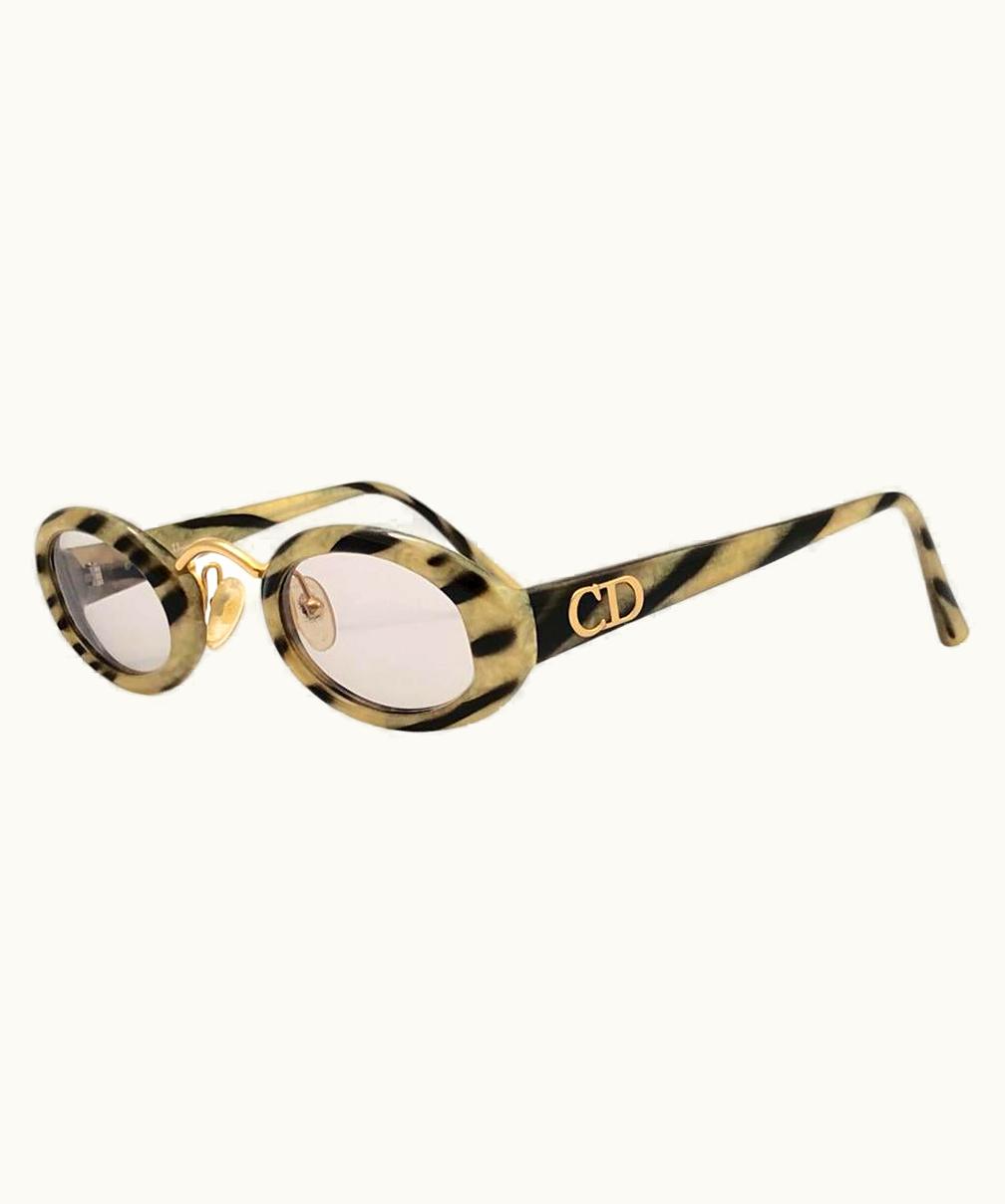 Dior Vintage Christian Dior 2956 Oval Small Marbled Optyl Sunglasses