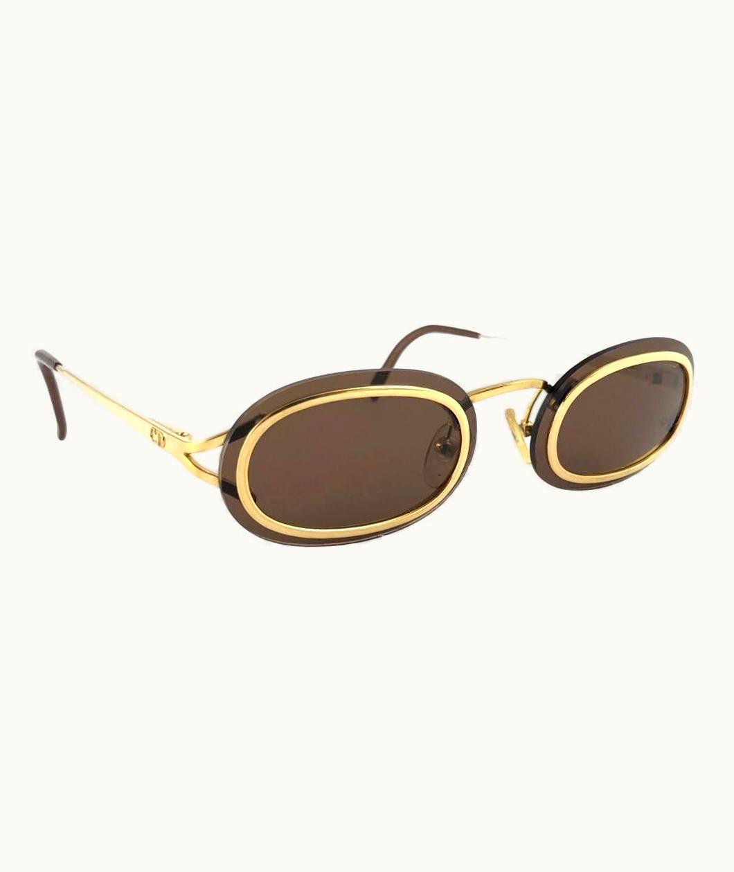 Dior Vintage Christian Dior 2970 Oval Small Gold Optyl Sunglasses