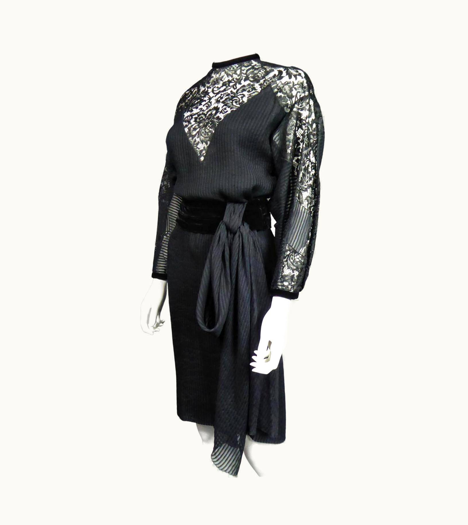 Dior A Christian Dior-Marc Bohan Little Black Dress Numbered 15843 Spring Summer 1982