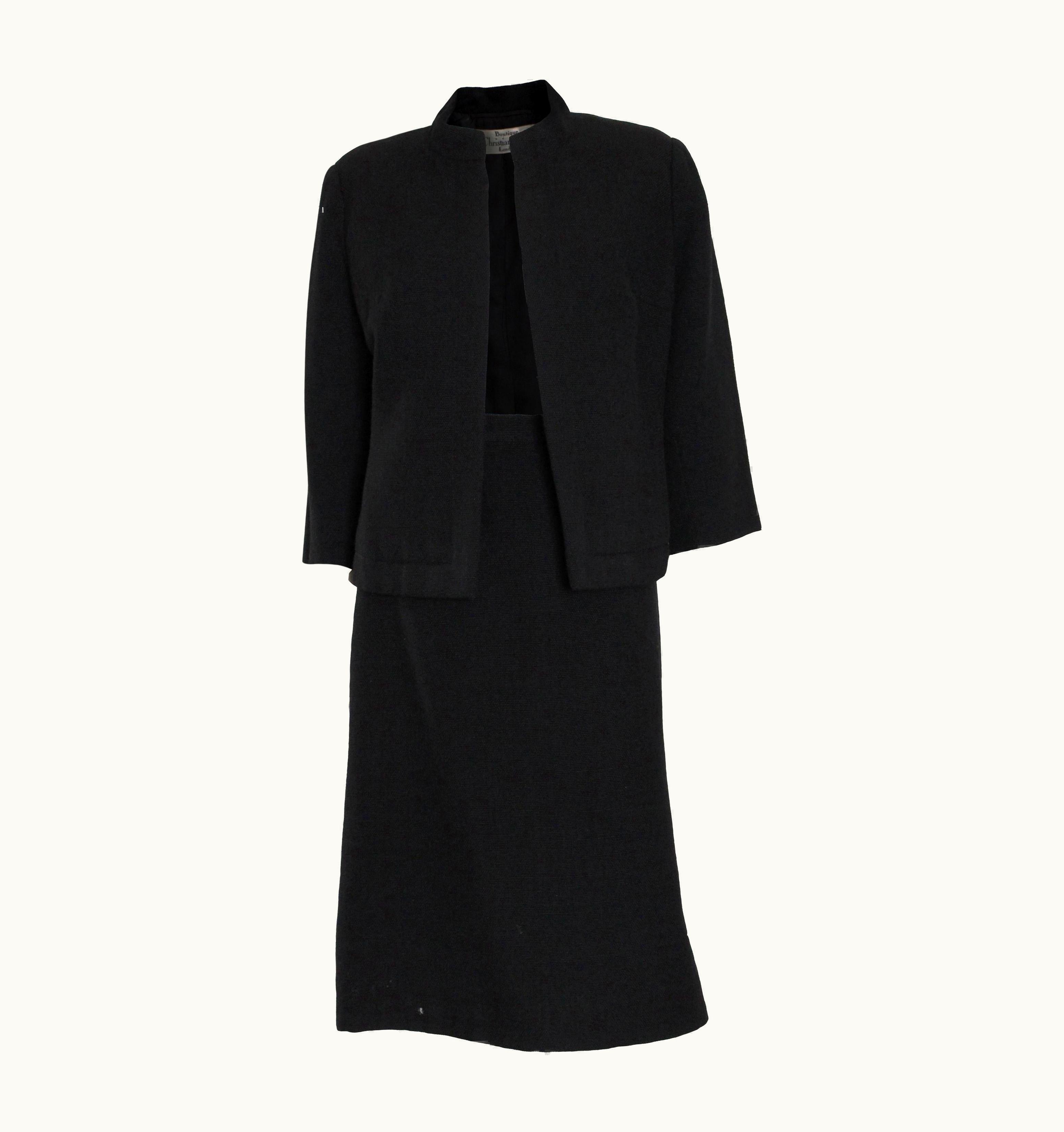 Dior Vintage Christian Dior Black Skirt Suit