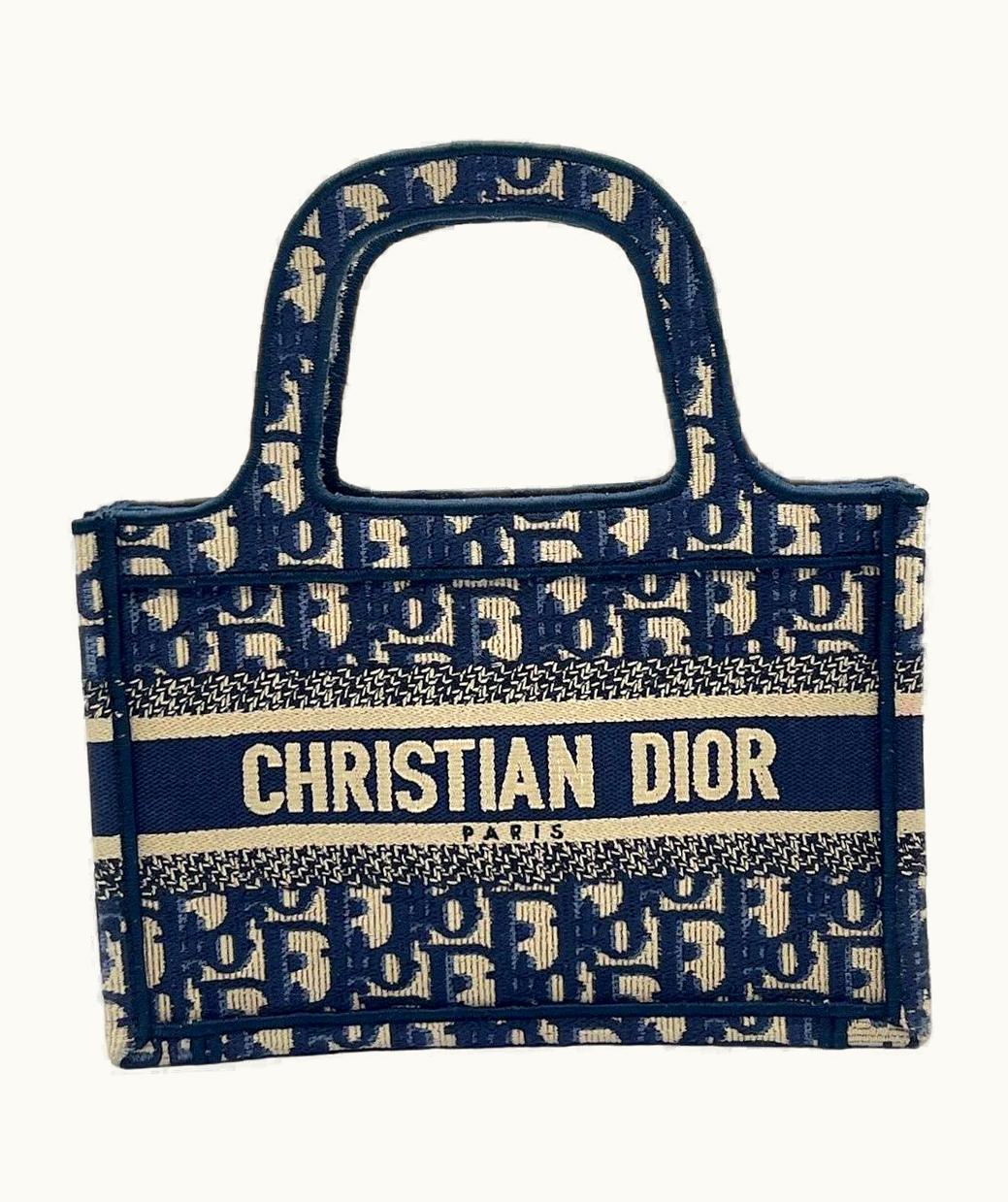 Dior Christian Dior Blue Oblique Mini Book Tote