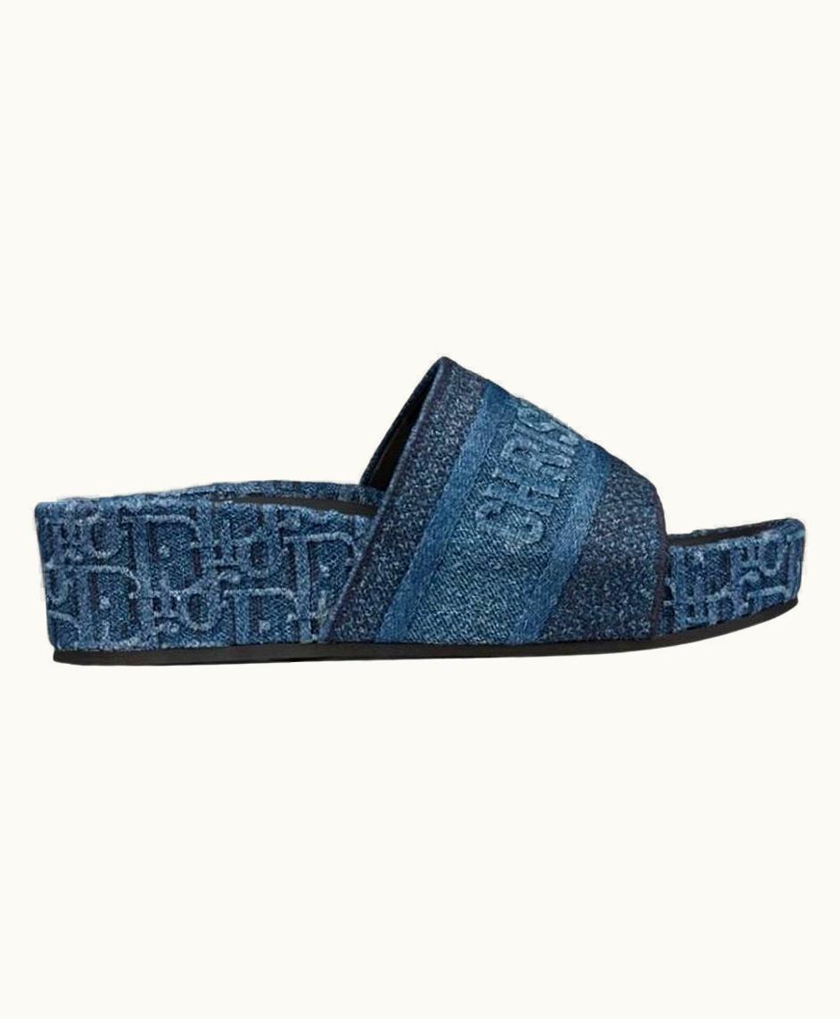 Dior Dior Denim Oblique Dway Sandals Mules