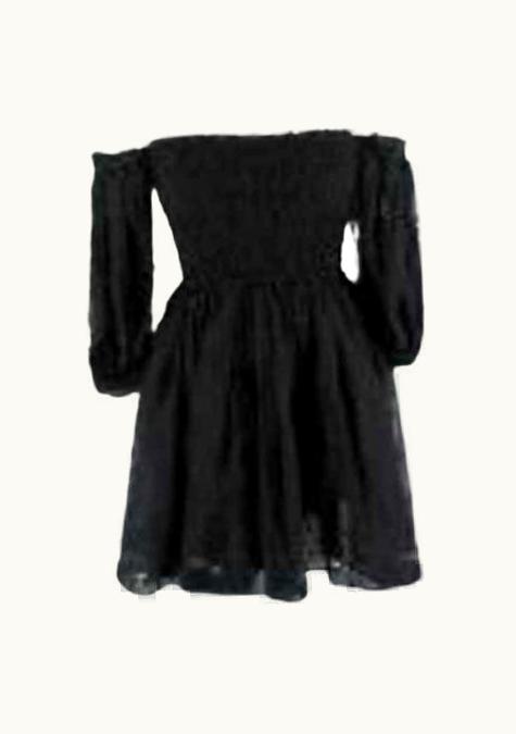 Dior Dior Tulle Dotted Off-shoulder Mini Dress