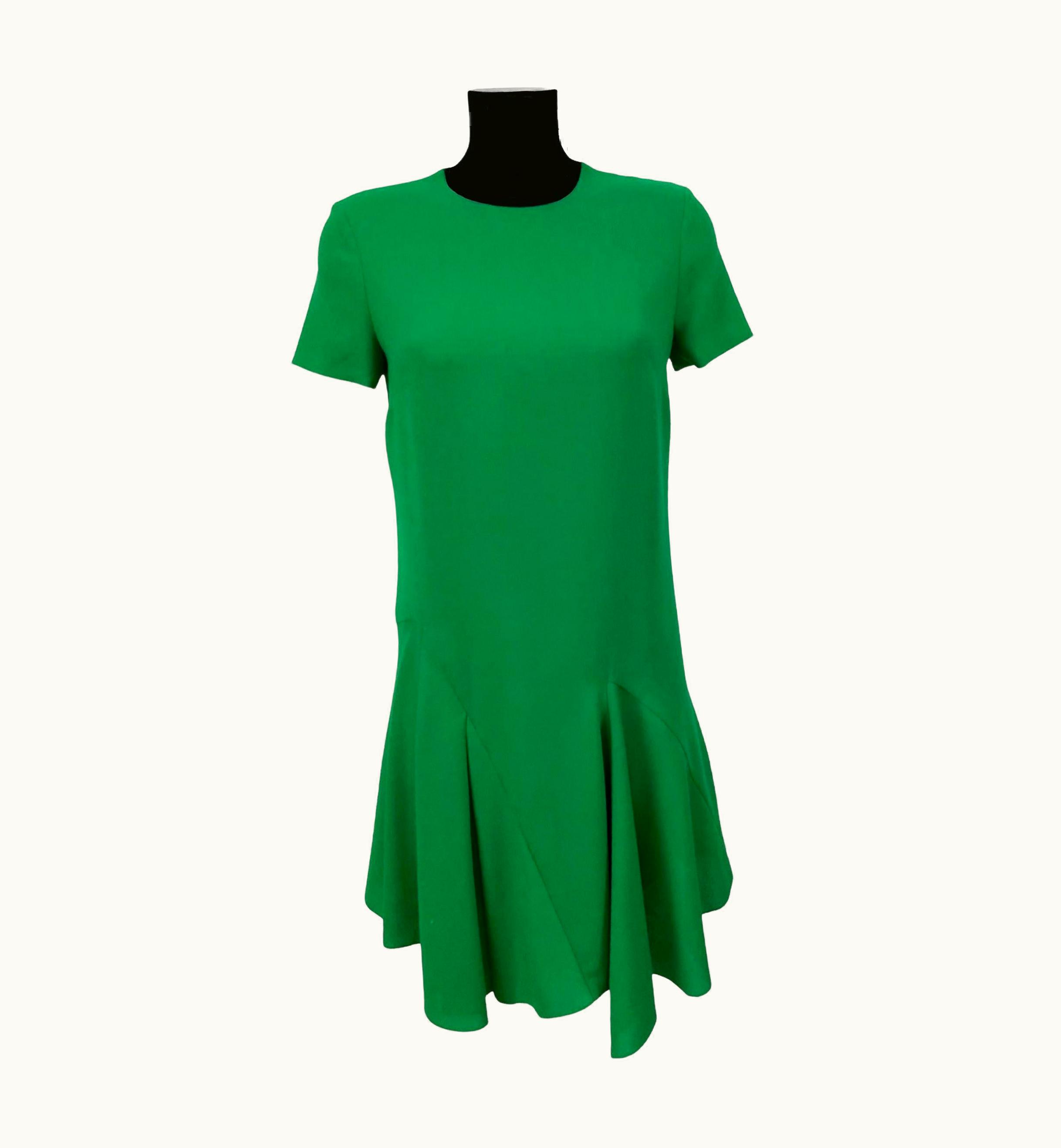 Dior Christian Dior Fitted And Flared Green Dress