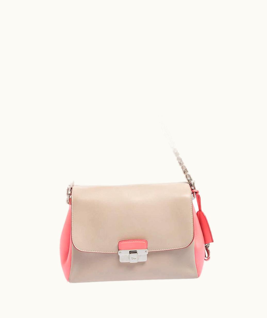 Dior Dior Pink/Pearl White Leather Small Diorling Shoulder Bag