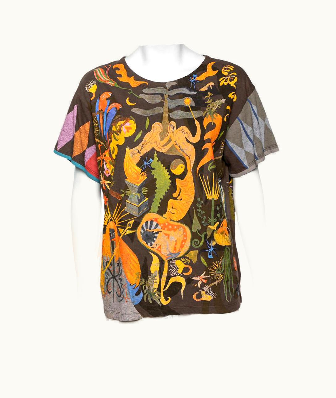 Dior Dior Brown Printed Cotton Short Sleeve T-Shirt