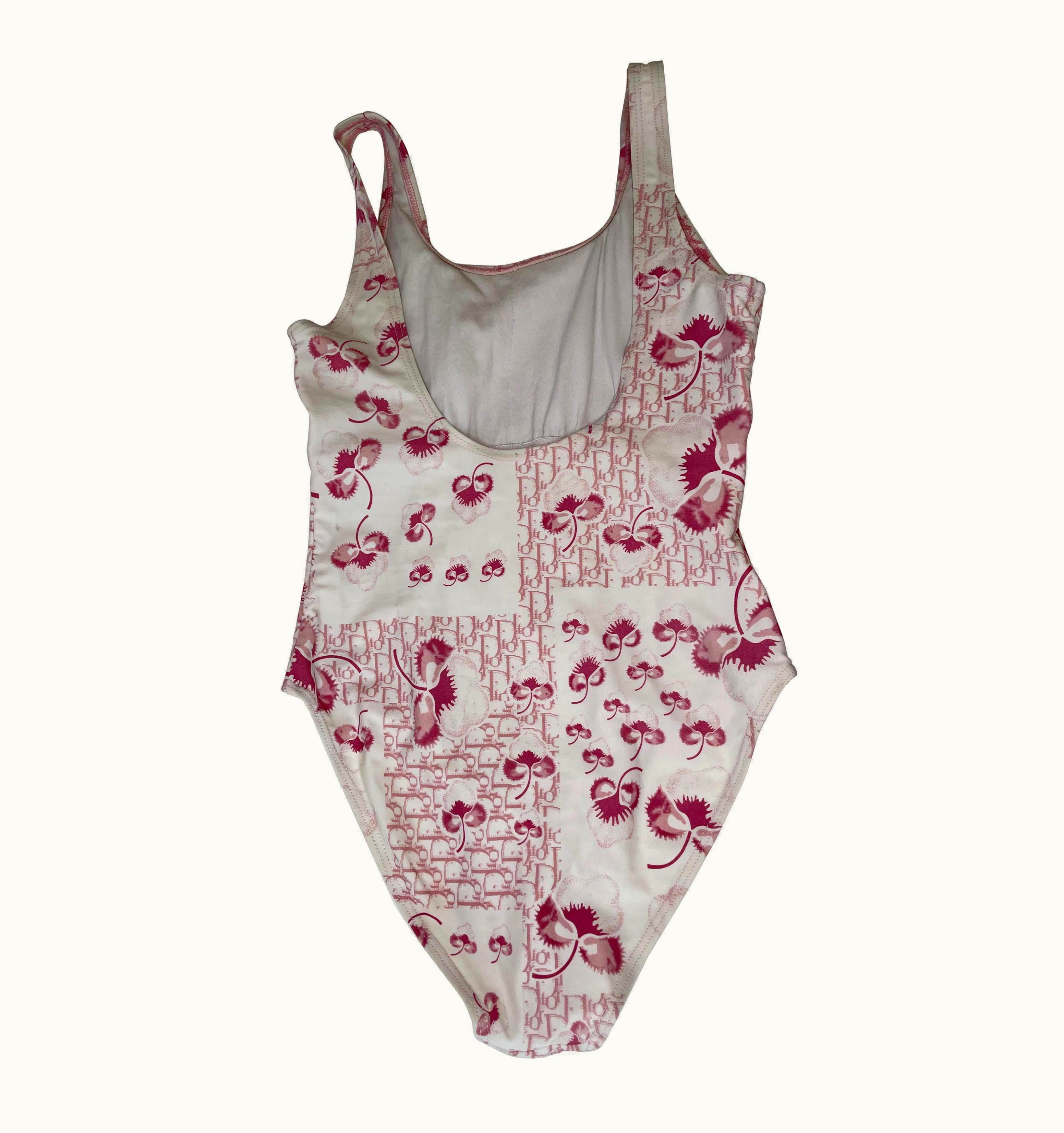 Dior Dior Vintage Diorissimo Bathing Suit Pink One Piece Xl