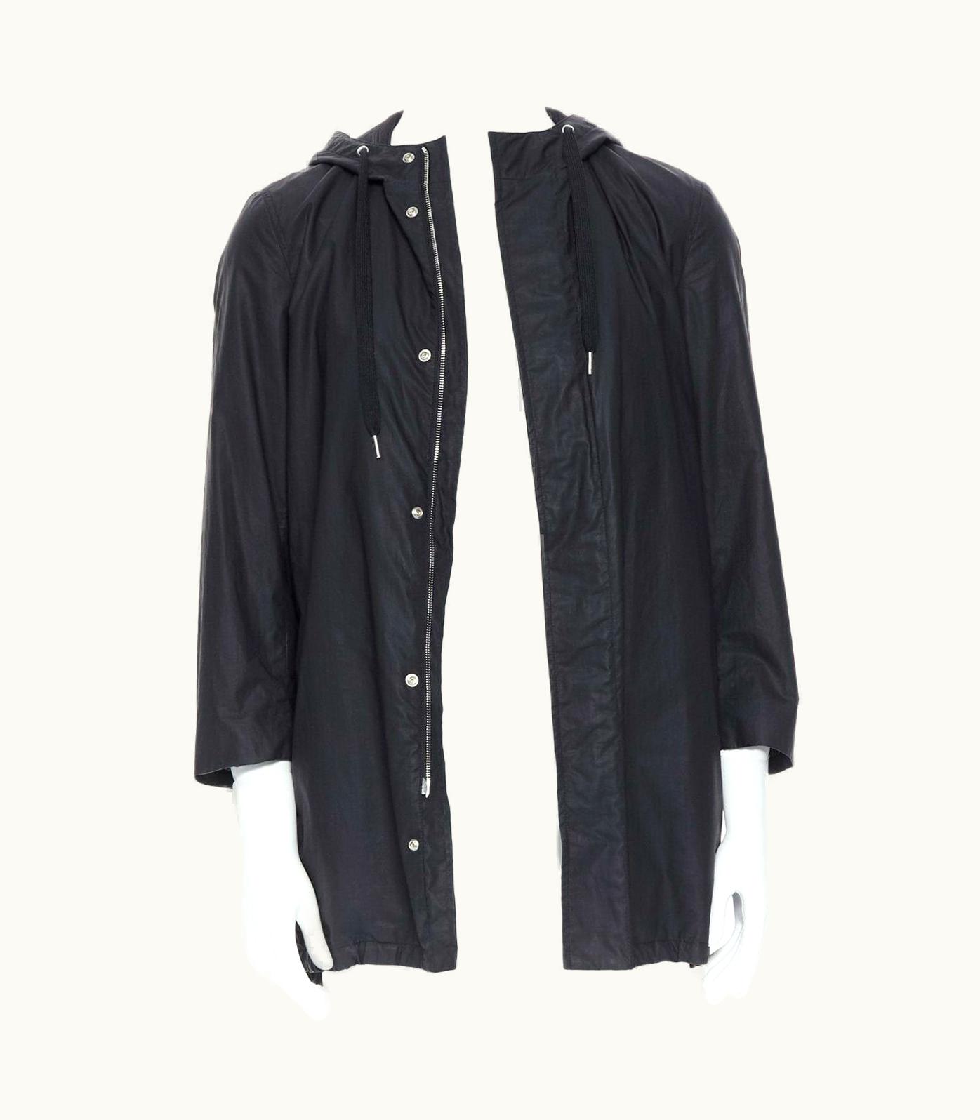 Dior Dior Homme Black Hooded Utilitarian Drawstrings Zipper Windbreaker Jacket