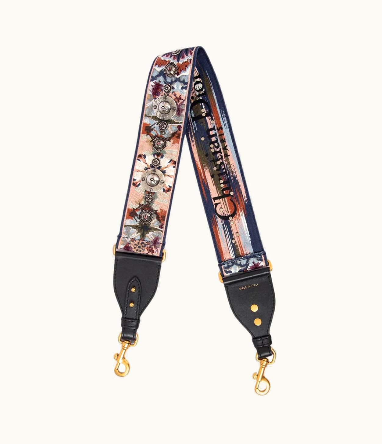 Dior Christian Dior Pink 2019 Kaleidiorscopic Embroidered & Studded Bag Strap