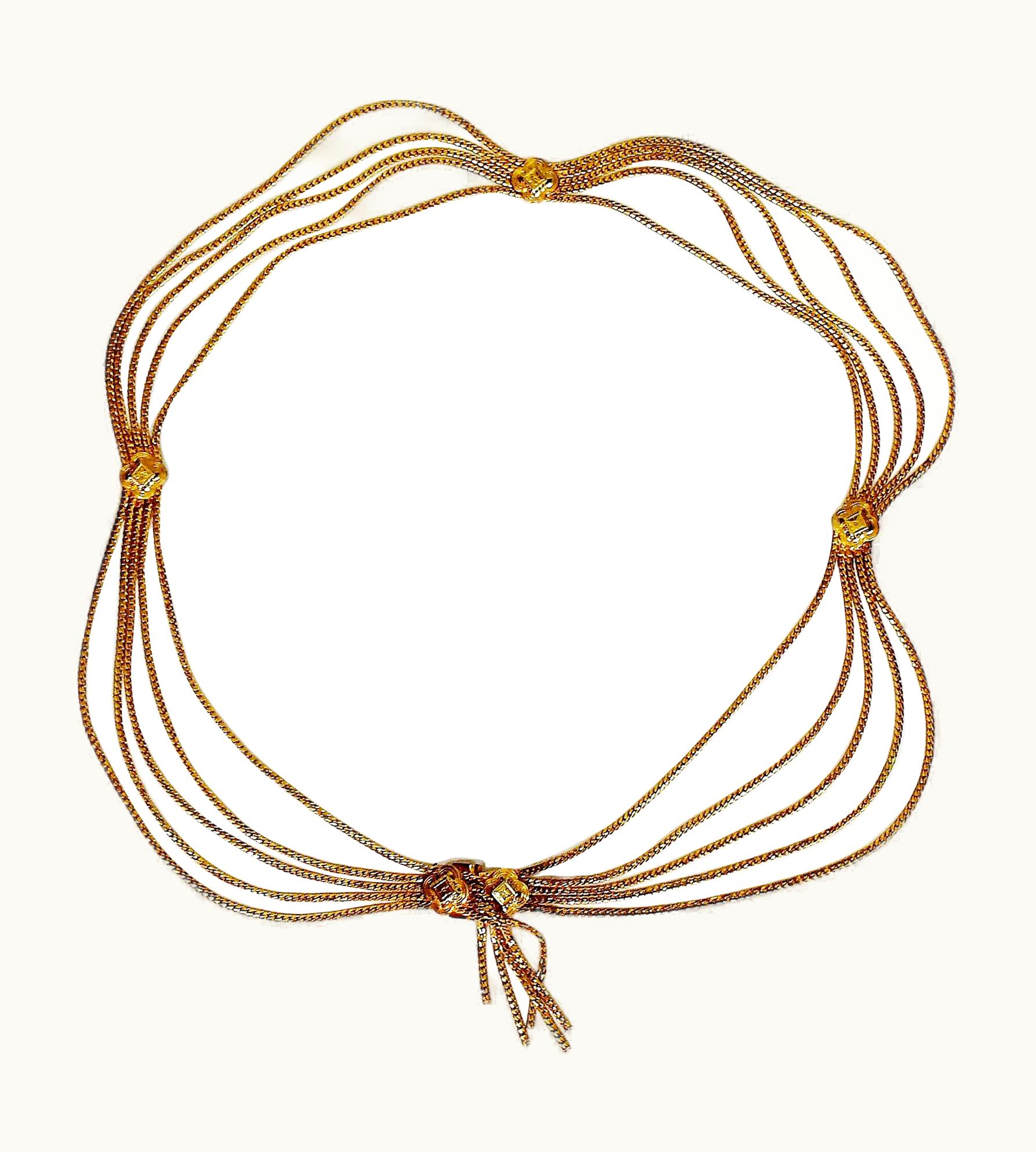 Dior Christian Dior Vintage Gold Toned Chain Link Draping Belt