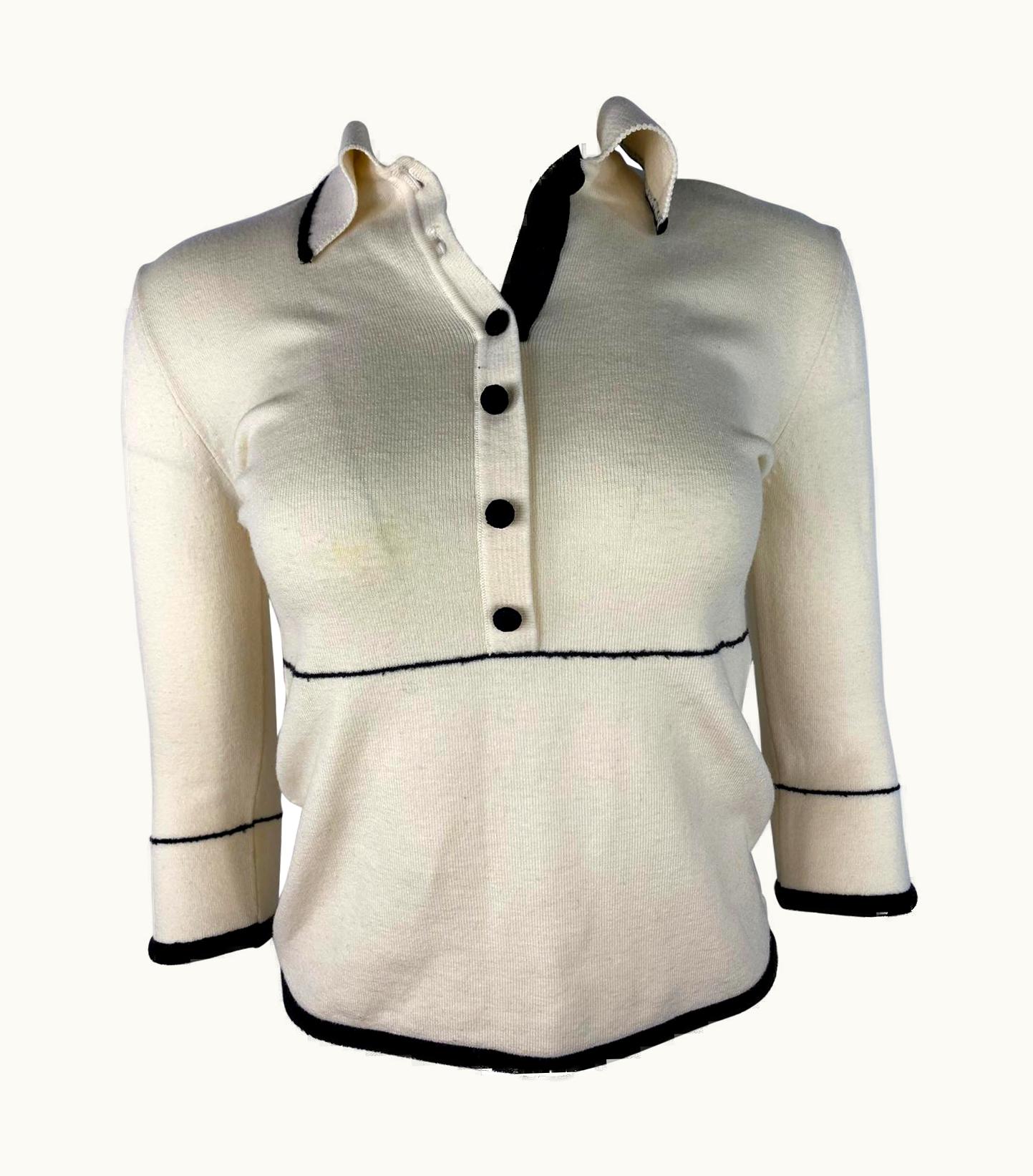 Dior Christian Dior White And Black Sweater Top, arge