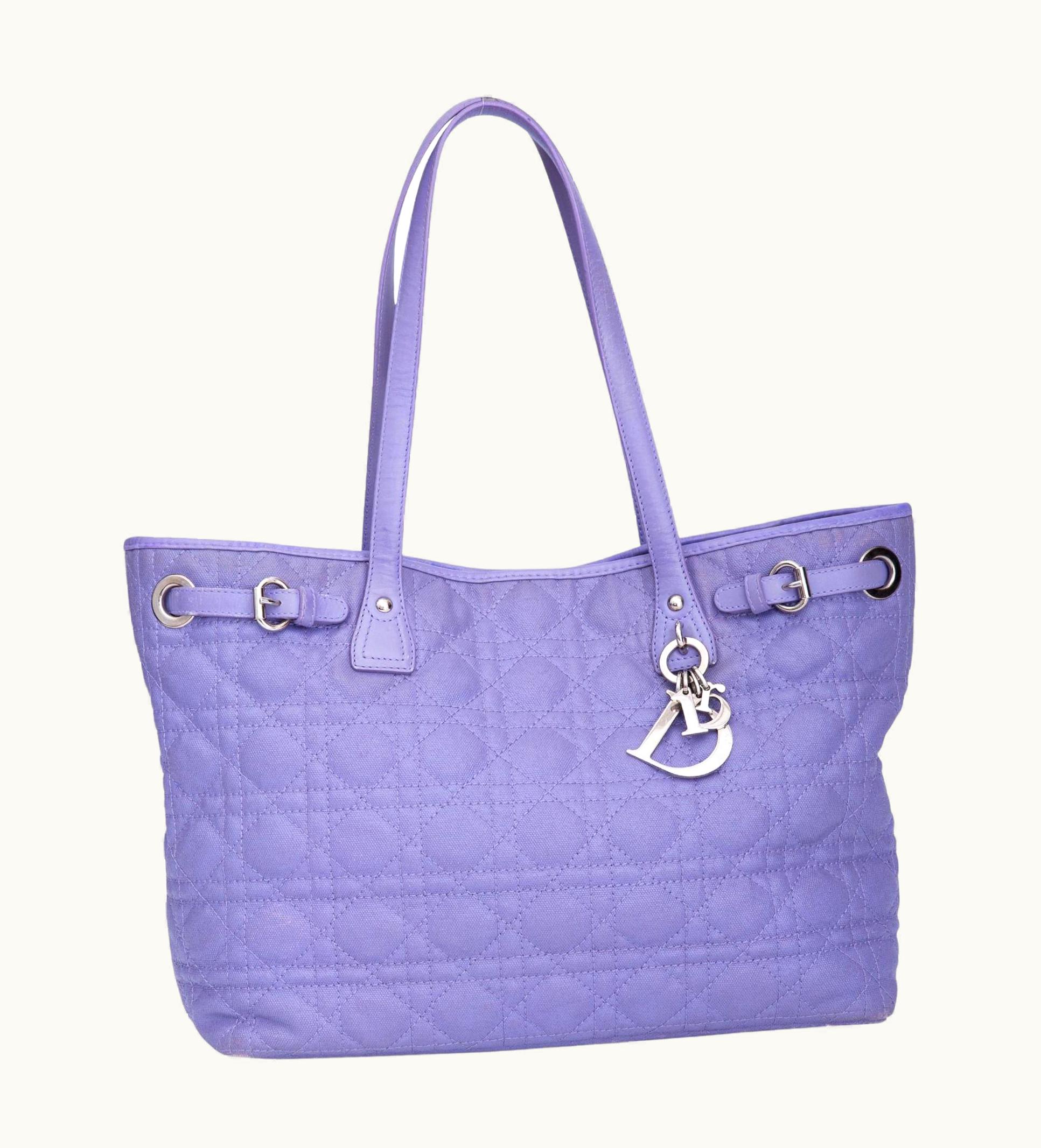 Dior Dior Coated Canvas Lilac Cannage Small Panarea Tote (2010)