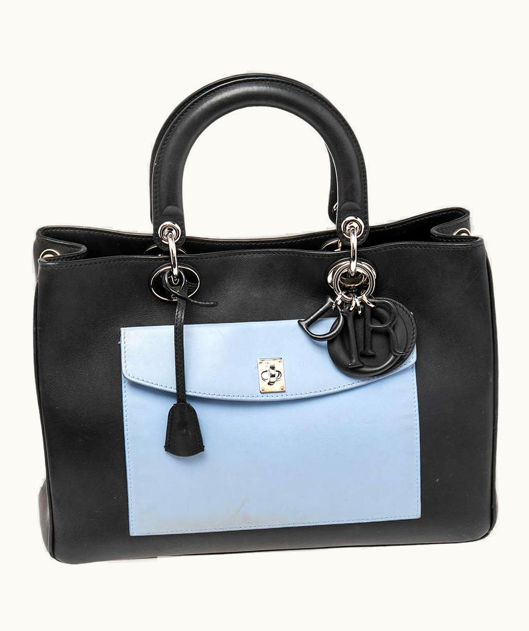 Dior Dior Tri Color Leather Large Lady Dior Pocket Tote