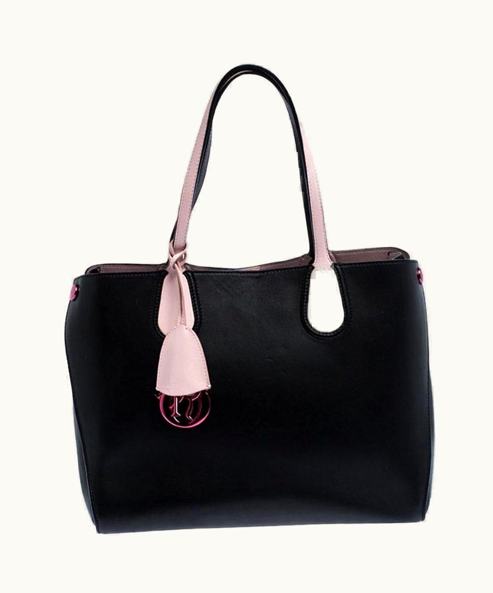 Dior Dior Black/Pink Leather Small Dior Addict Shopper Tote