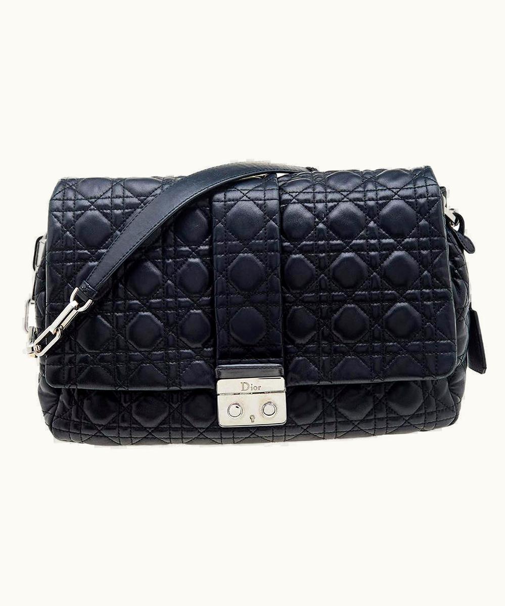Dior Dior Black Cannage Leather Large Miss Dior Flap Bag