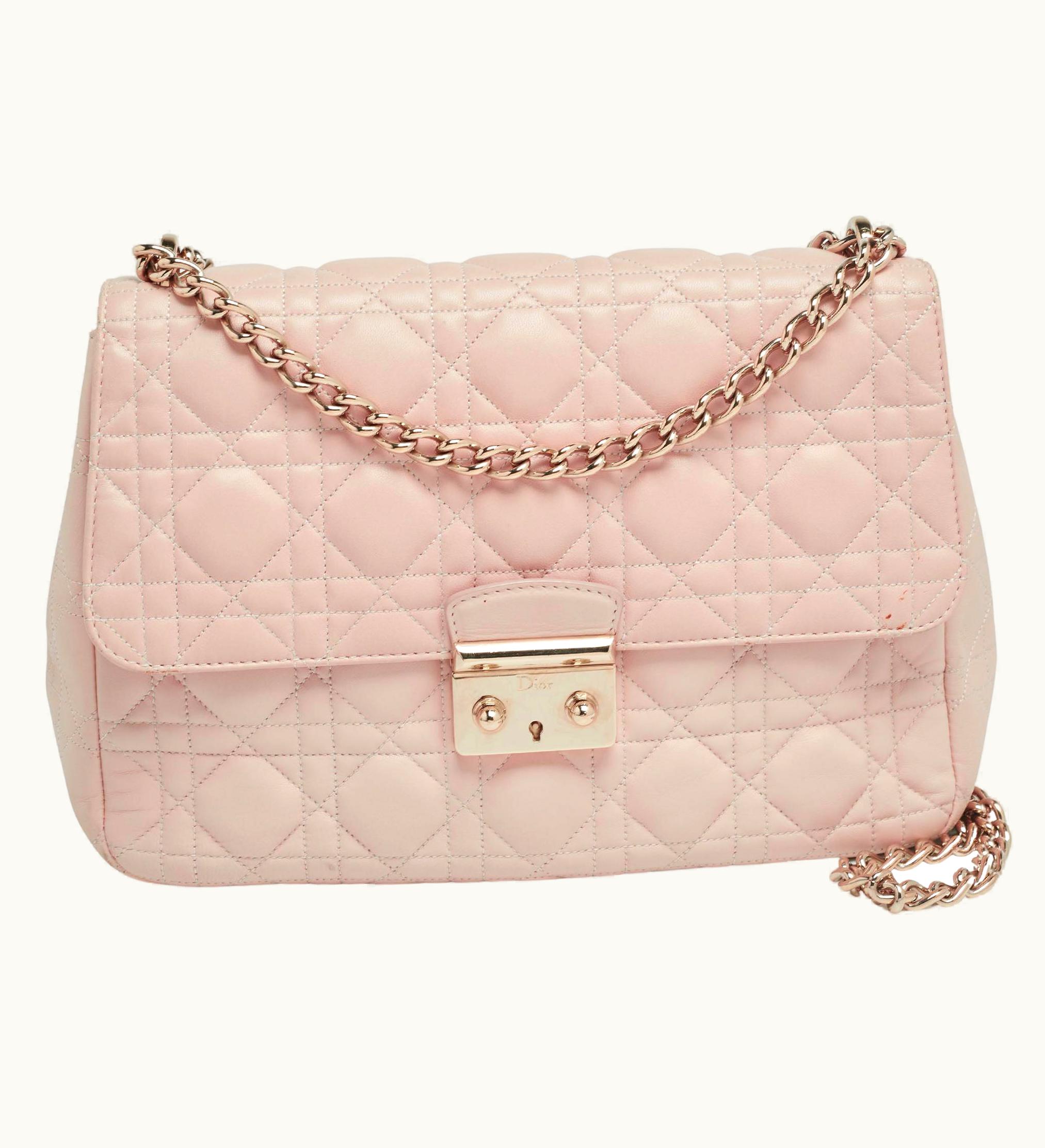 Dior Dior Pink Cannage Leather Medium Miss Dior Flap Bag