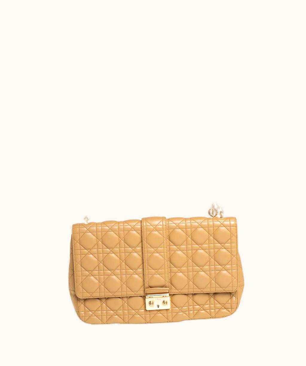 Dior Dior Beige Cannage Leather Large Miss Dior Flap Bag UZ0569887