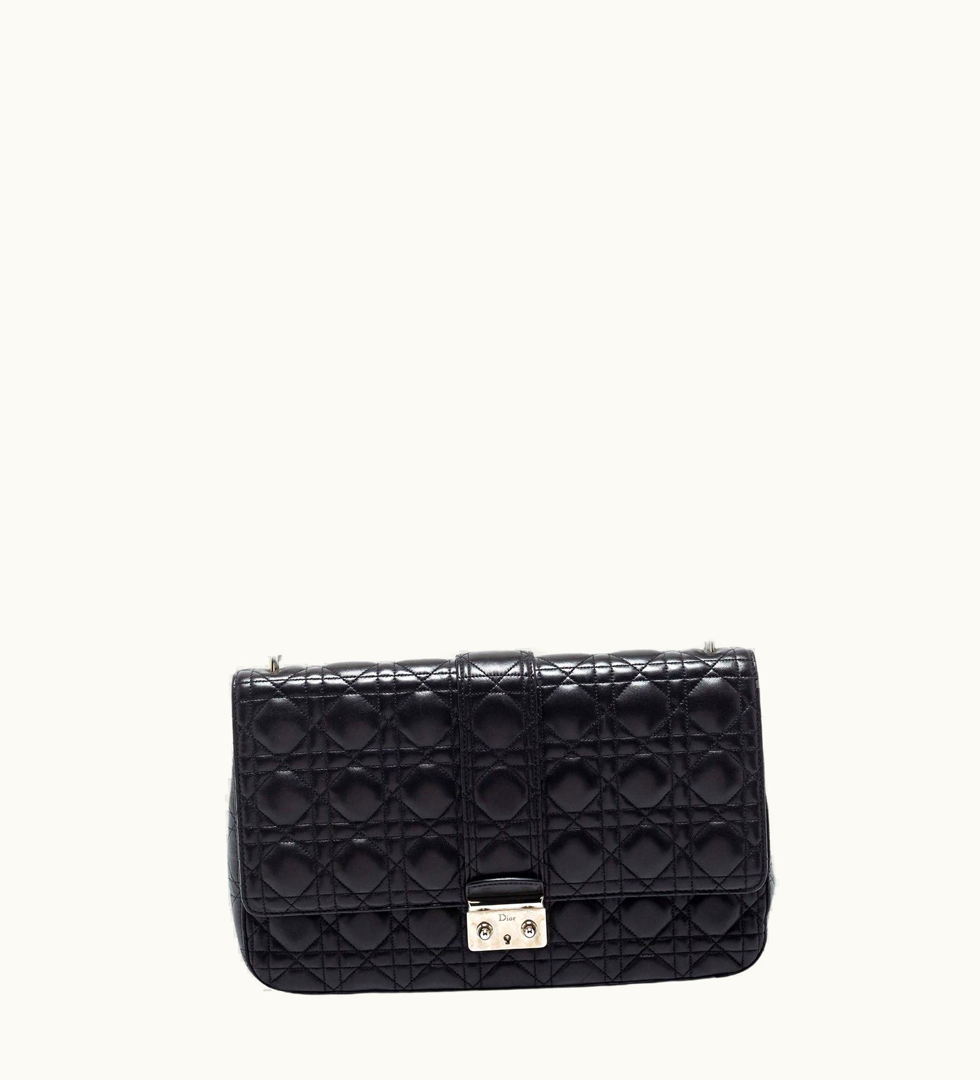 Dior Dior Black Quilted Leather Large Miss Dior Flap Bag