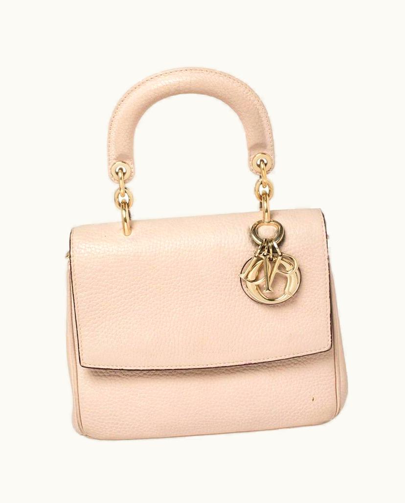 Dior Dior Powder Pink Leather Mini Be Dior Top Handle Bag