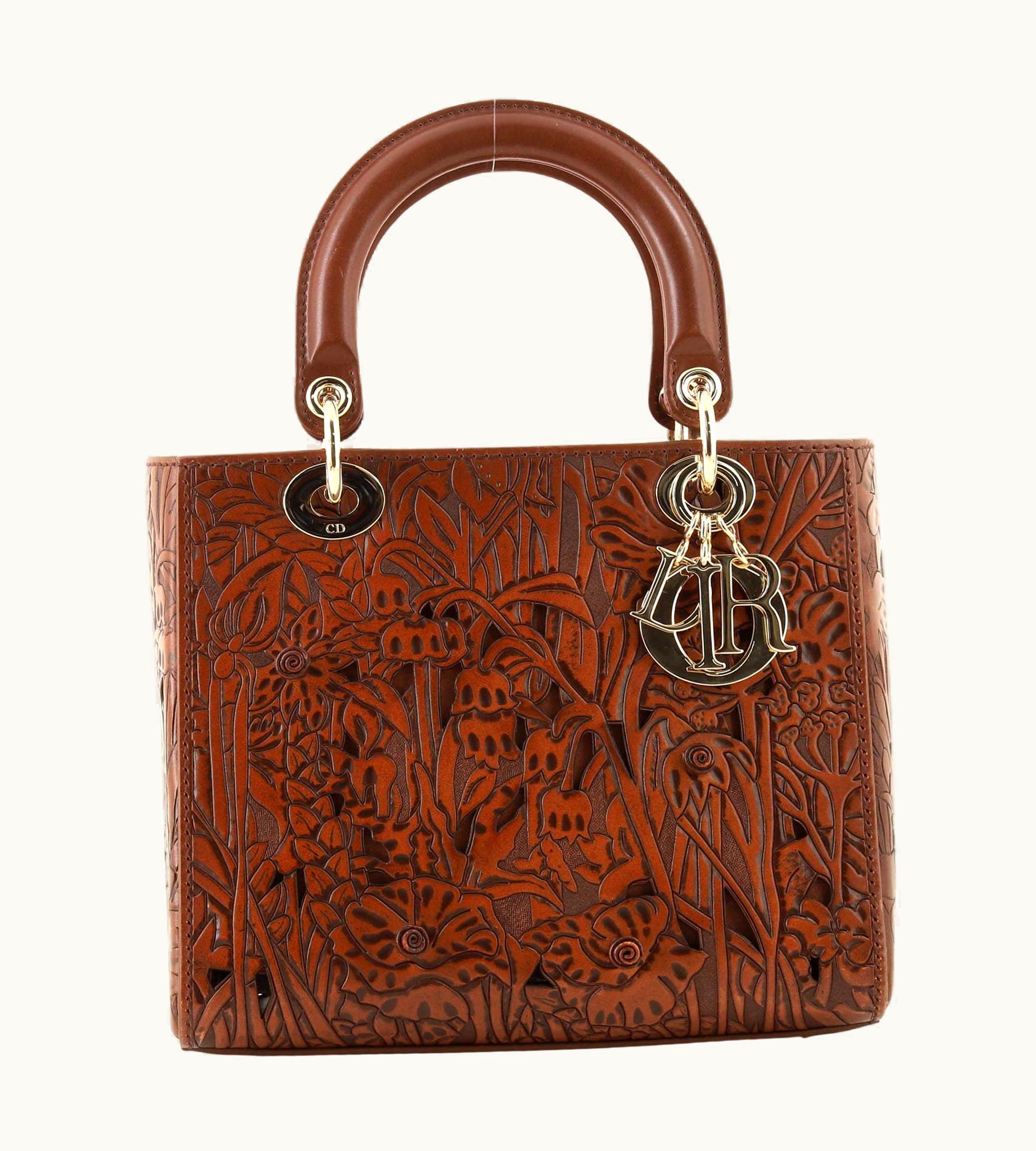 Dior Christian Dior Lady Dior Bag Sculpted Laser Cut Leather Medium