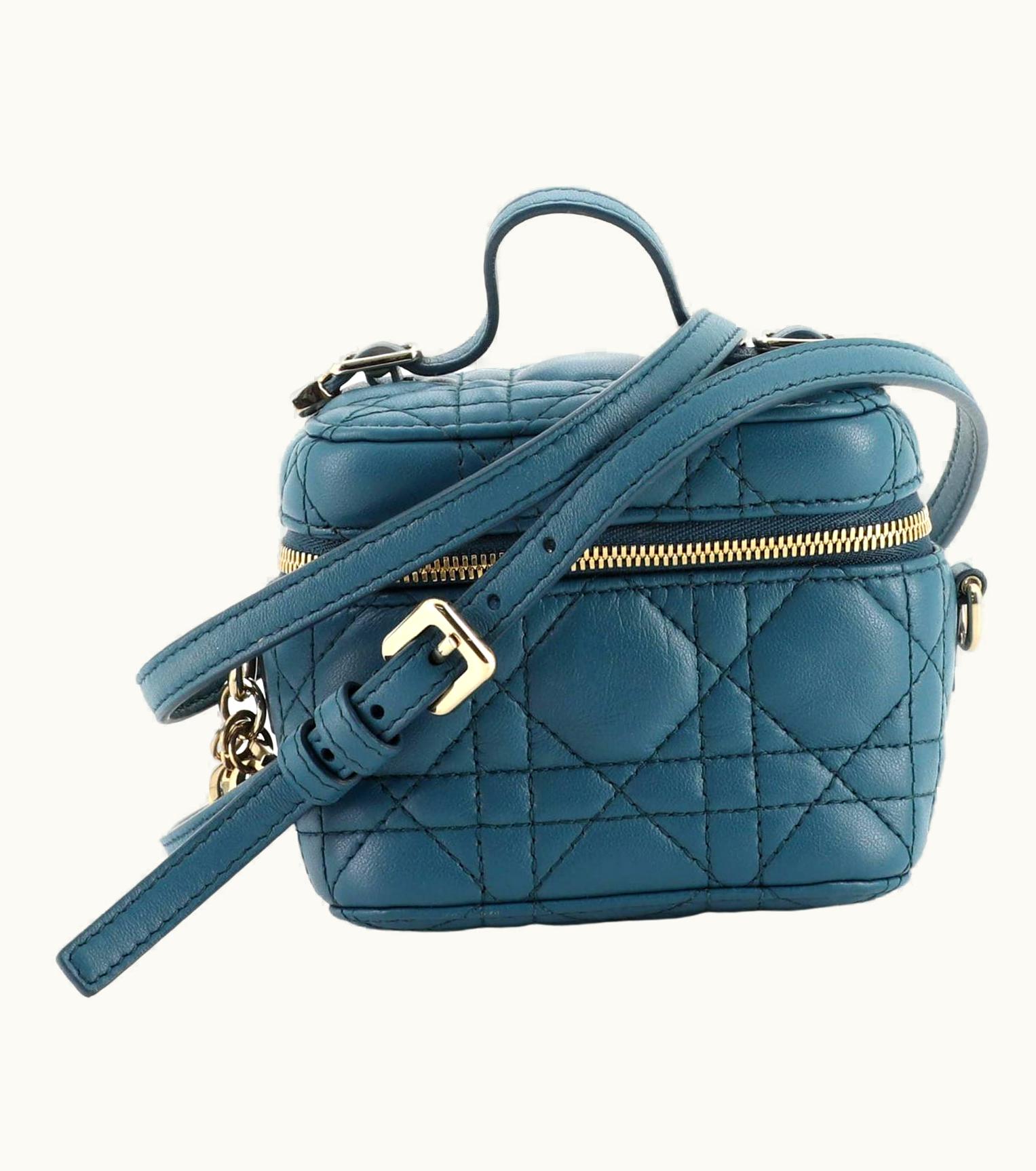 Dior Christian Dior Lady Dior Vanity Case Cannage Quilt Lambskin Micro