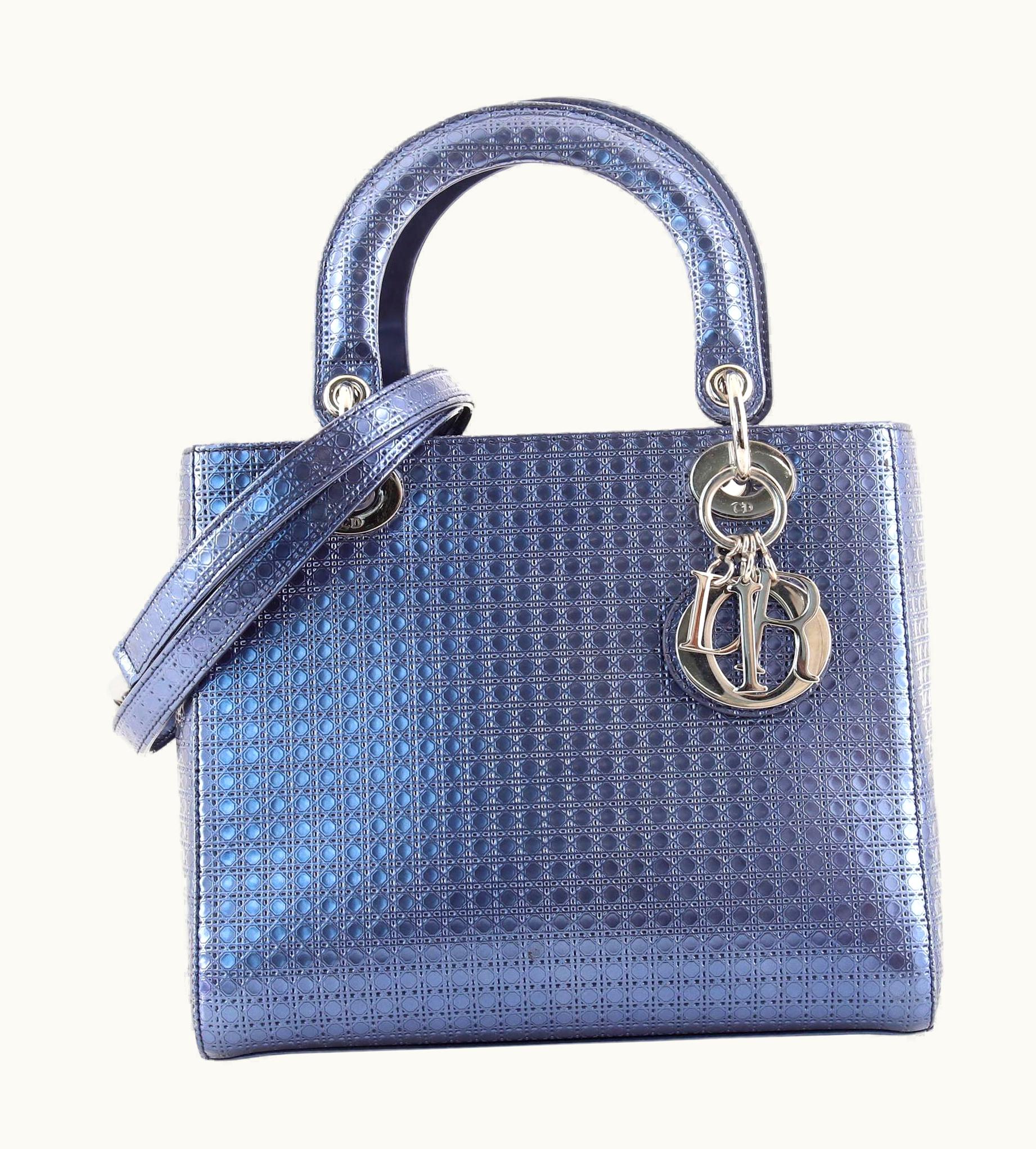 Dior Christian Dior Lady Dior Bag Micro Cannage Metallic Calfskin Medium UZ0569943