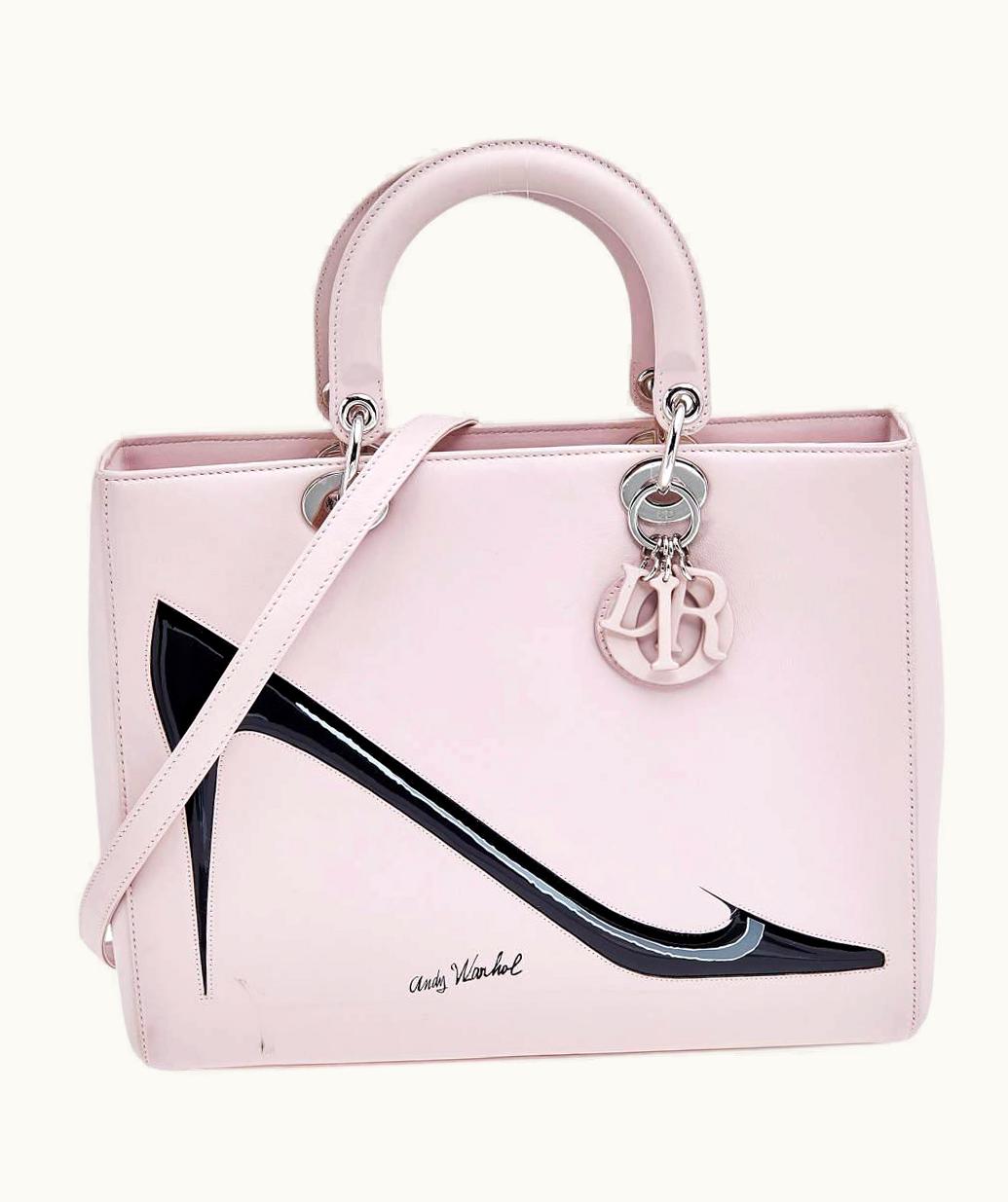 Dior Dior Pink Leather Large Limited Edition Andy Warhol Lady Dior Tote UZ0569973