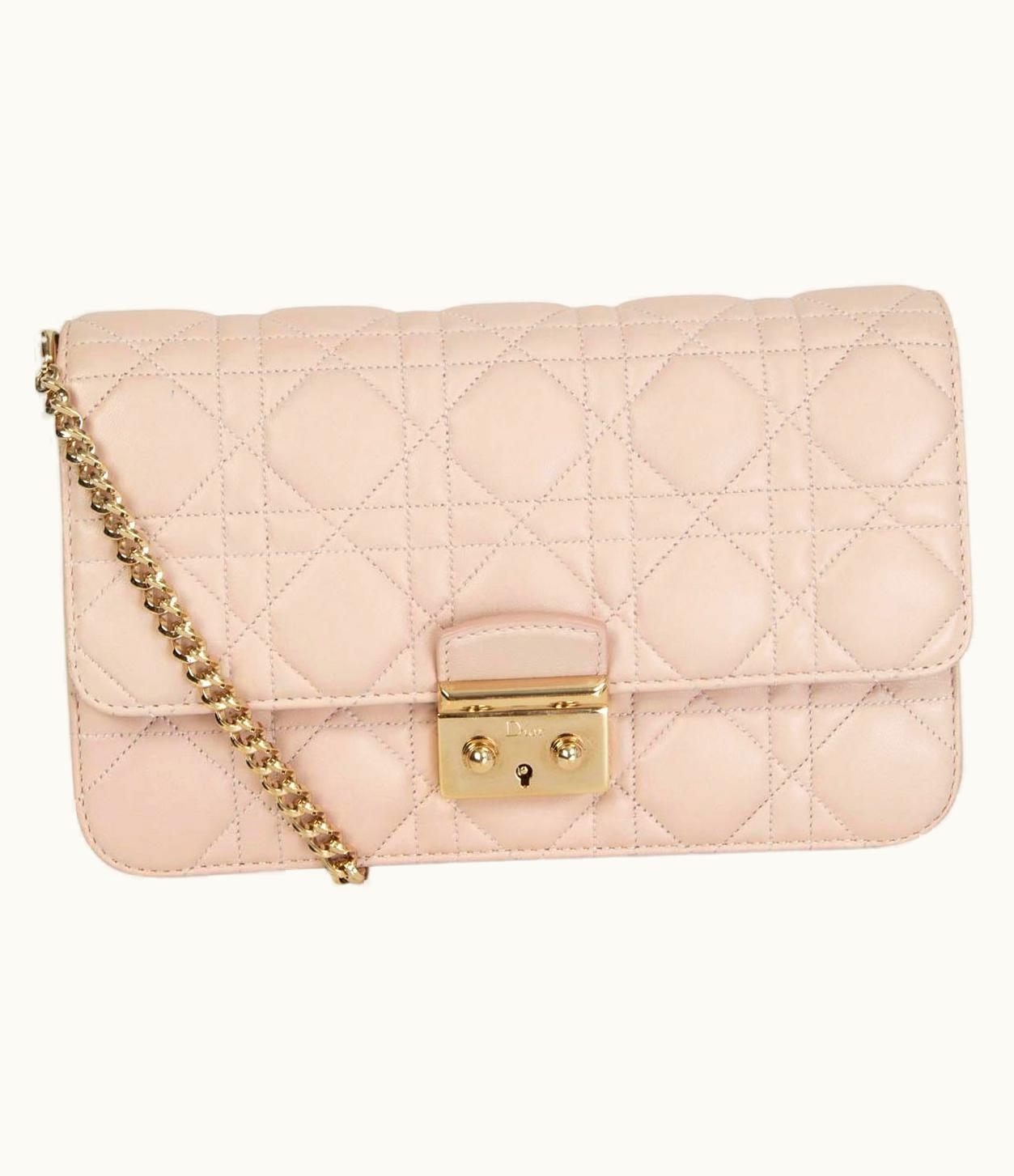 Dior Christian Dior Nude Pink Leather Miss Dior Promenade Small Pouch Bag