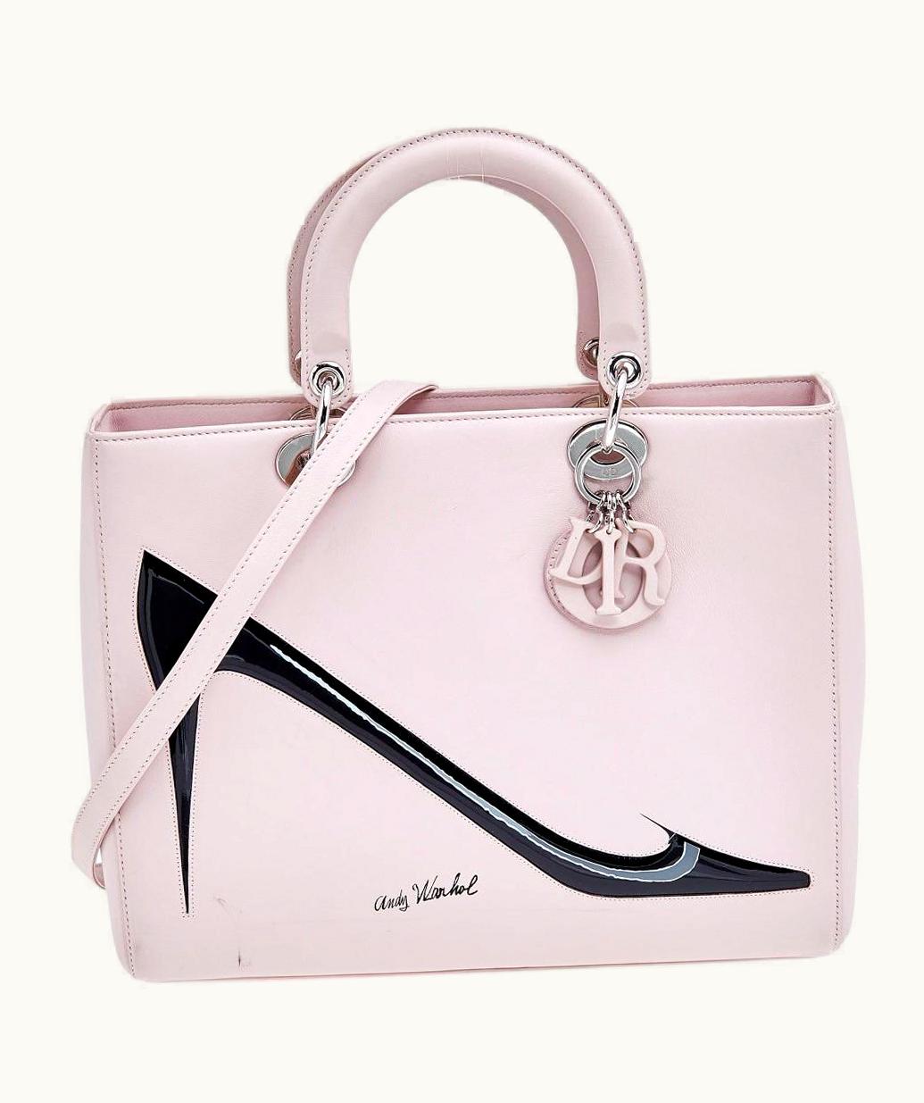 Dior Dior Pink Leather Large Limited Edition Andy Warhol Lady Dior Tote UZ0569977