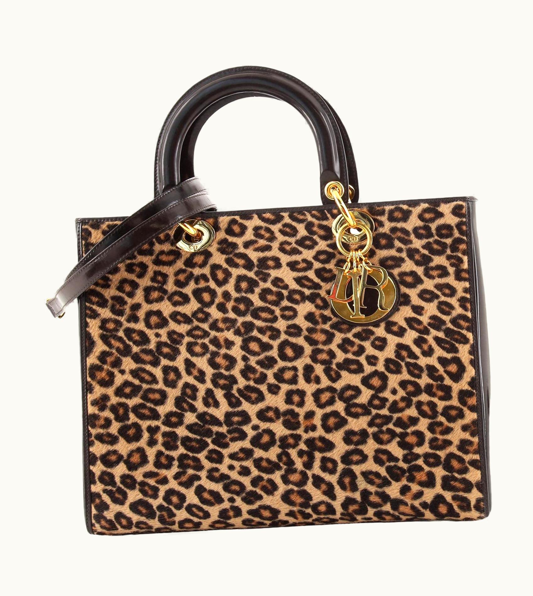 Dior Christian Dior Vintage Lady Dior Bag Pony Hair With Patent Large