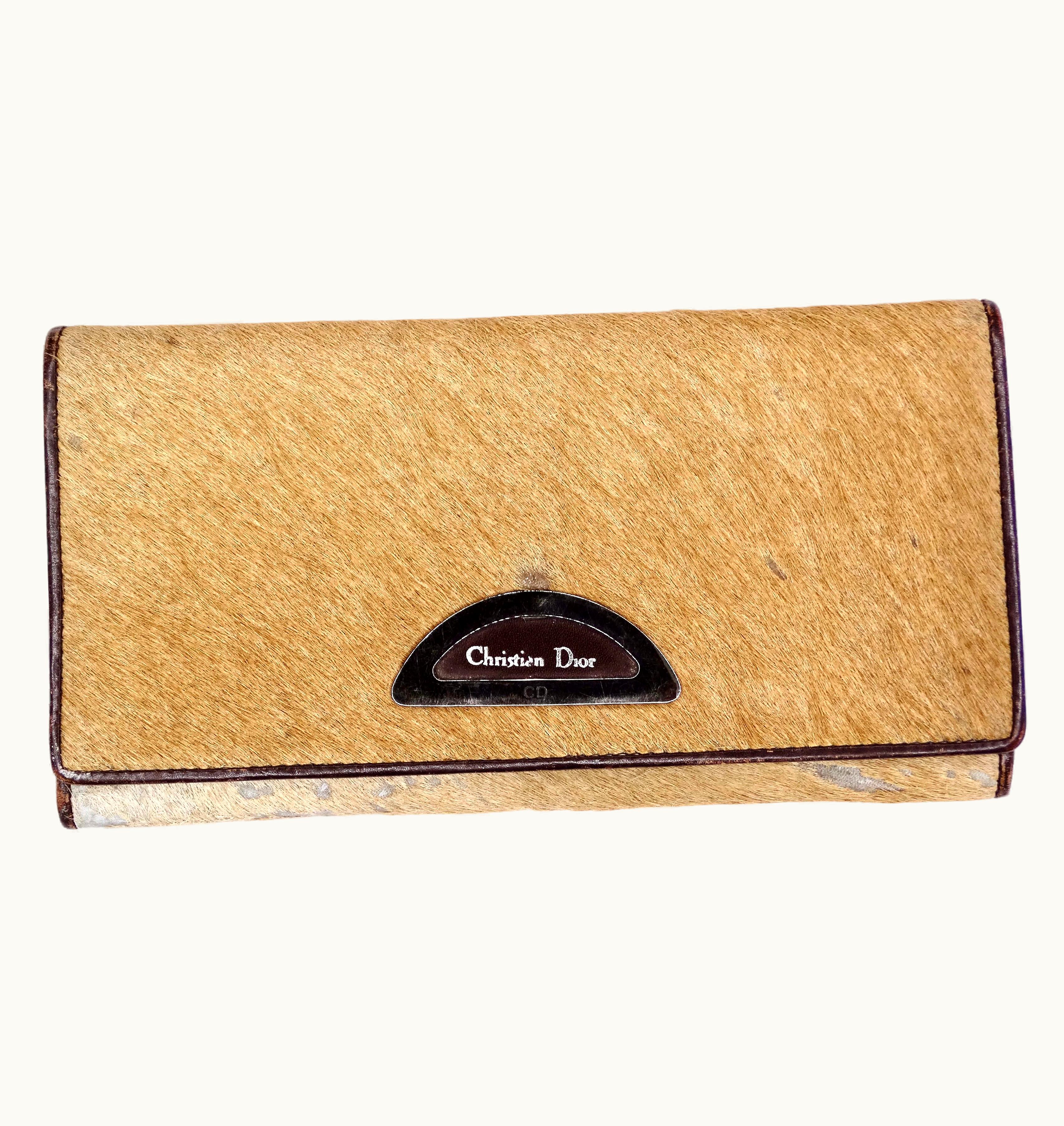 Dior Christian Dior Tan Cow Hide Wallet