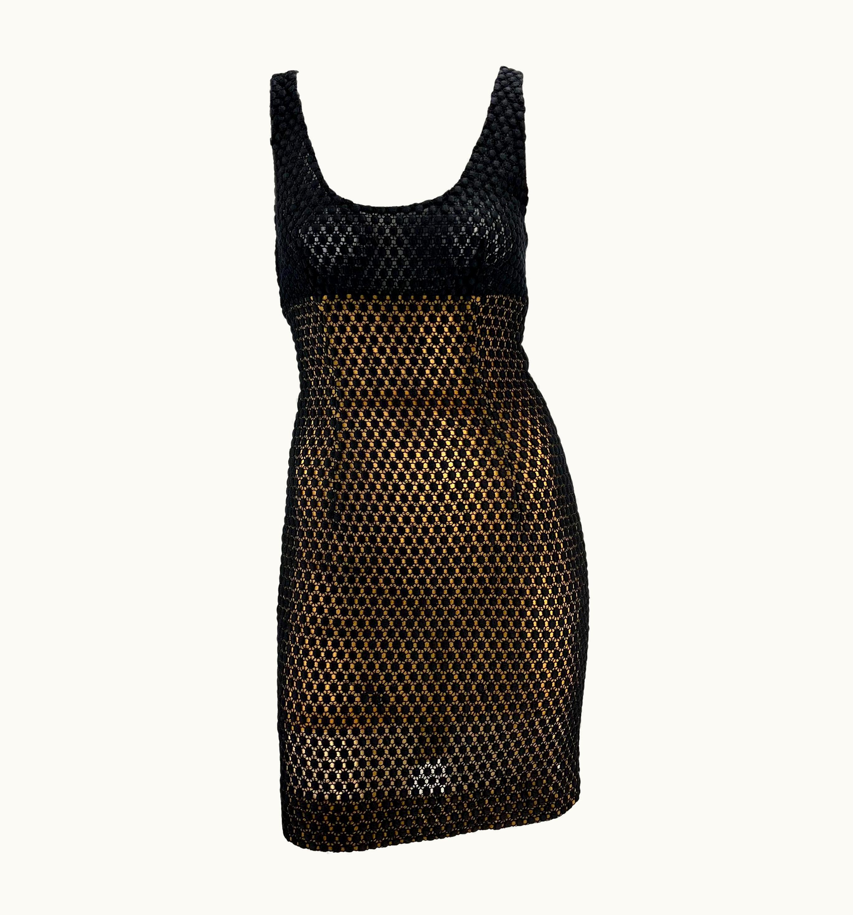 Dior 1990s Christian Dior By Gianfranco Ferré Sheer Polka Dot Lace Bodycon Mini Dress