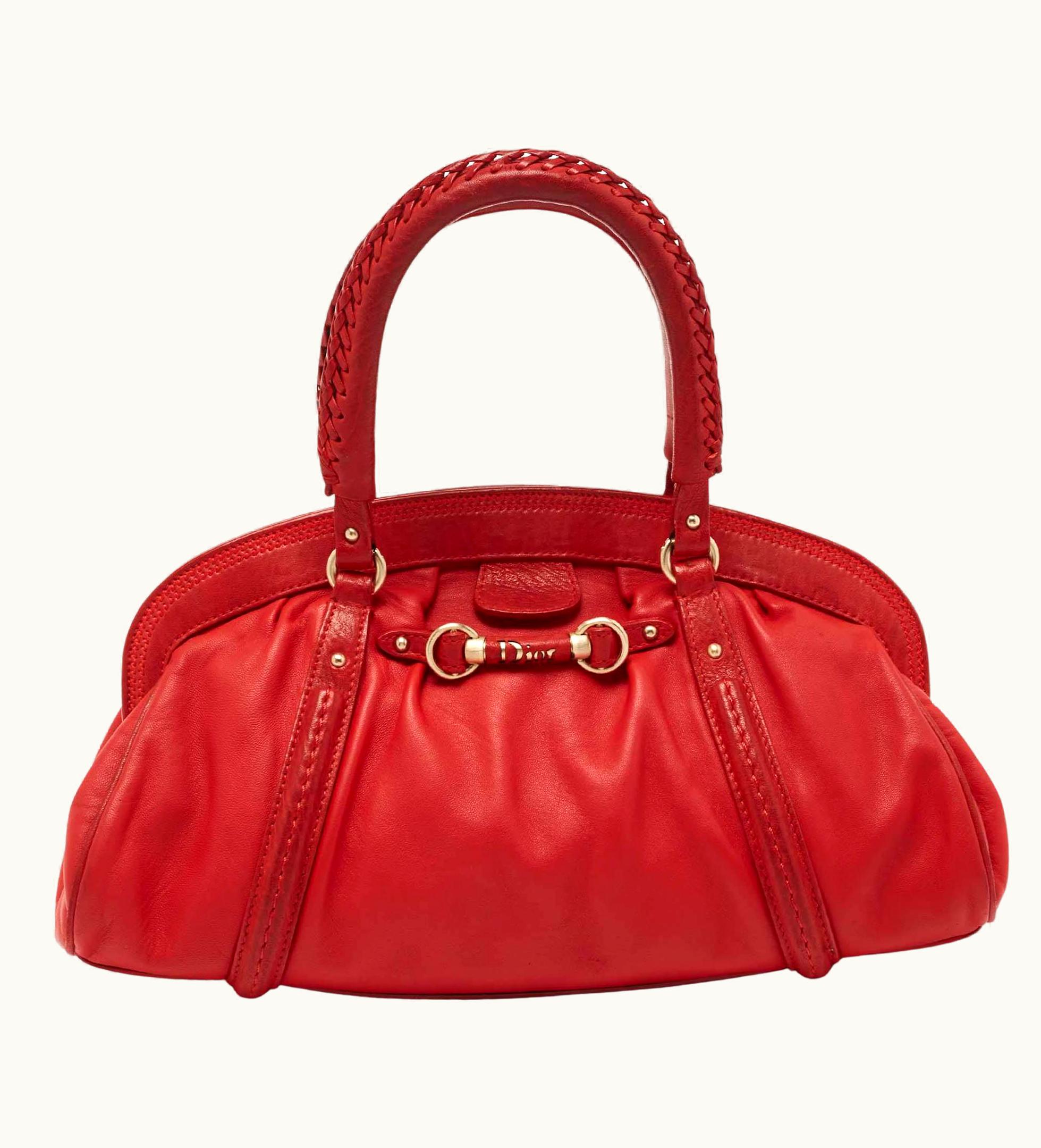 Dior Dior Red Leather My Dior Frame Satchel