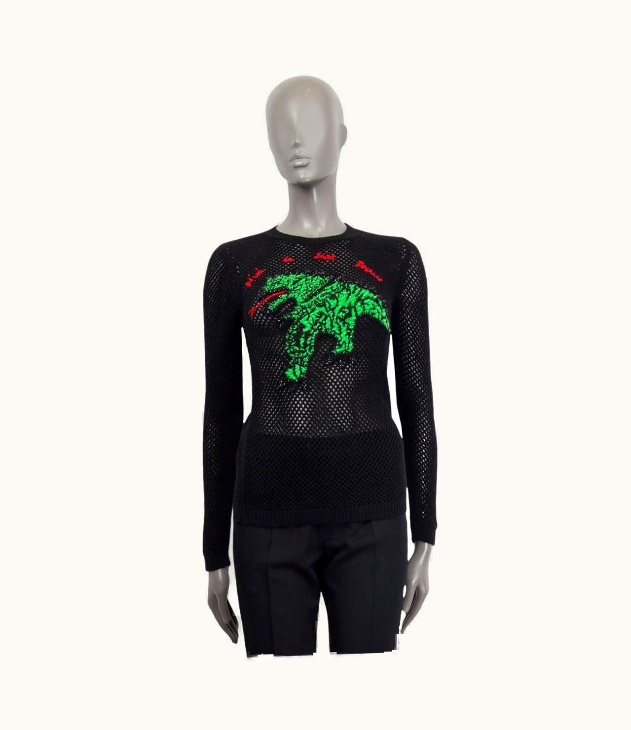 Dior Christian Dior Black Cashmere 2018 Dragon Crewneck Sweater