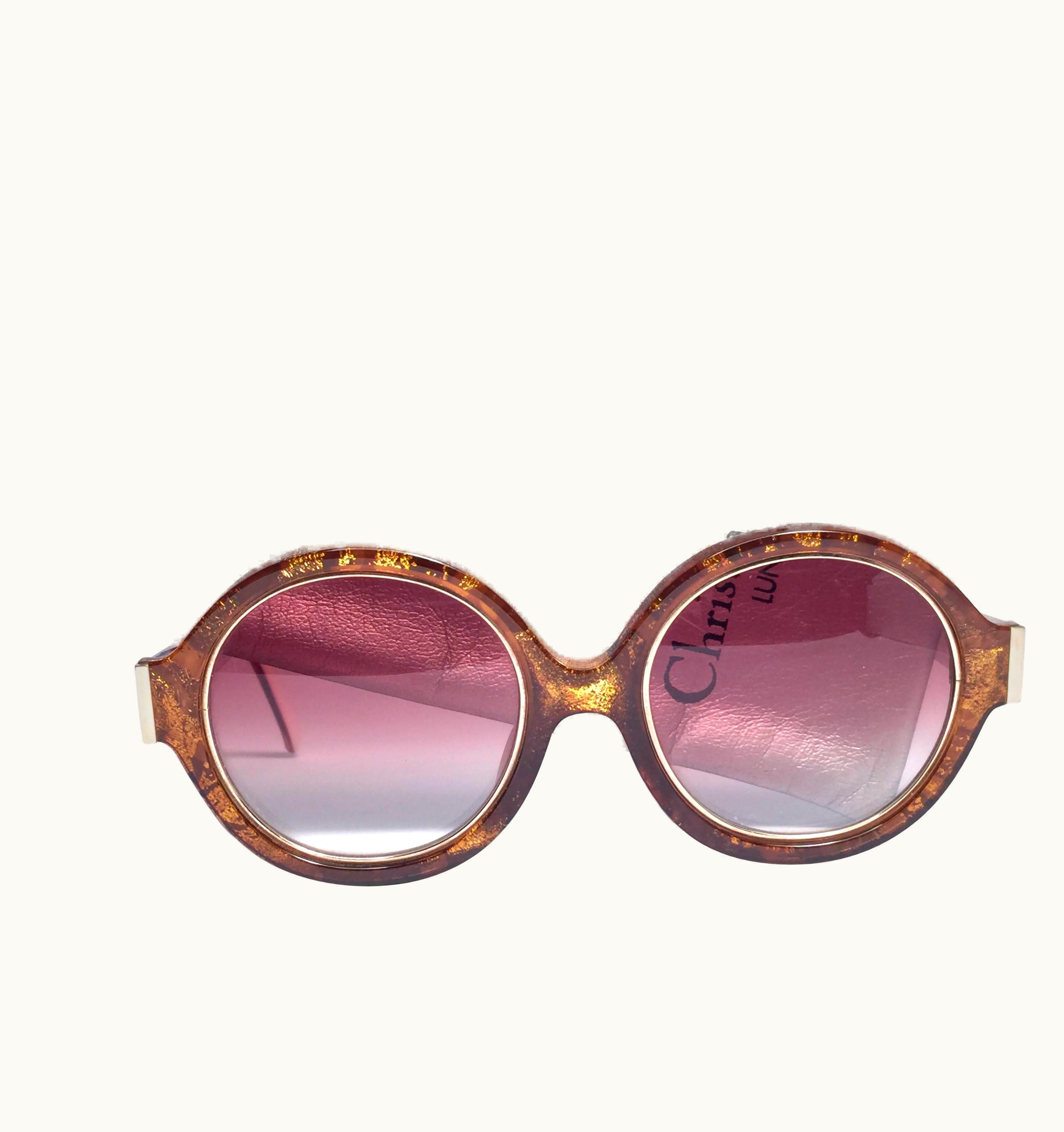 Dior Vintage Christian Dior 2446 40 Translucent Amber & Gold Optyl Sunglasses