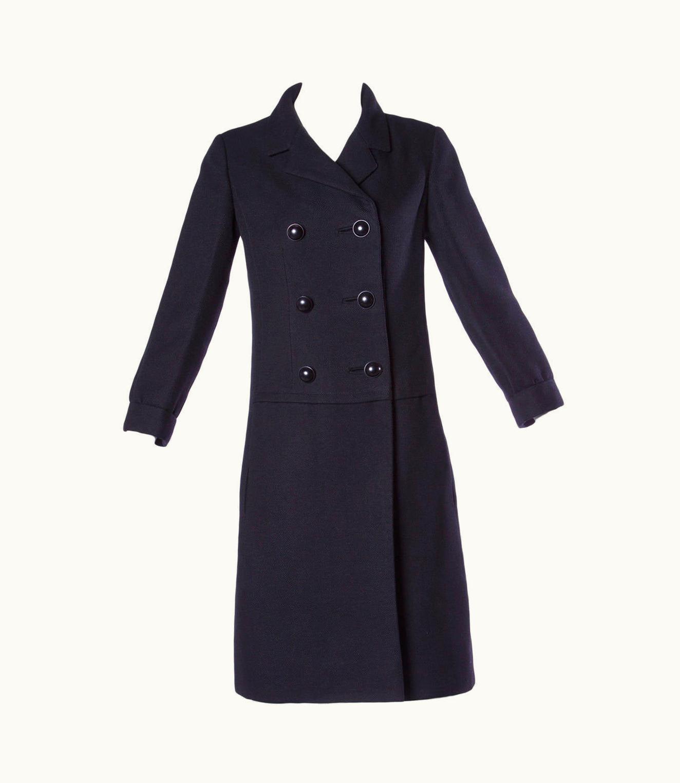 Dior Christian Dior Vintage 1960s 60s Pristine Black Wool Pea Coat