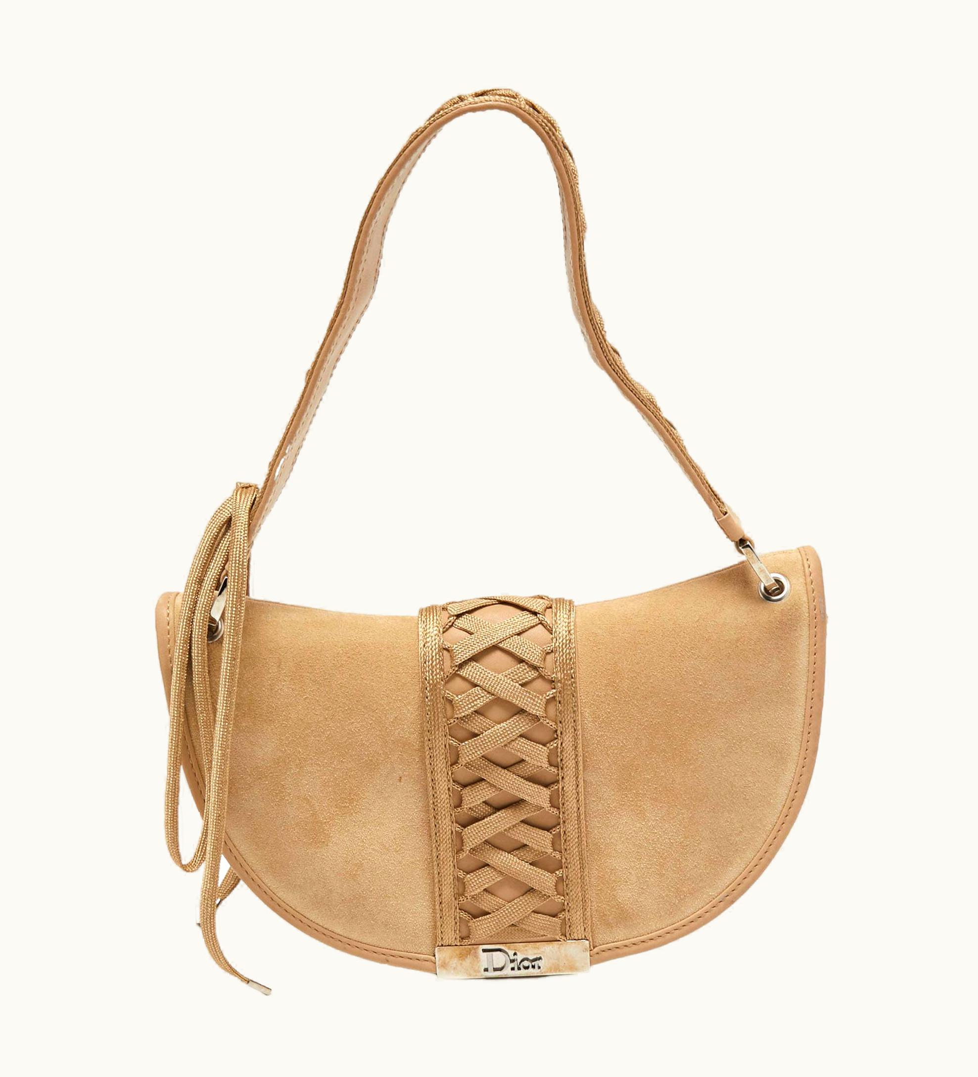 Dior Dior Beige Suede And Leather Admit It Shoulder Bag