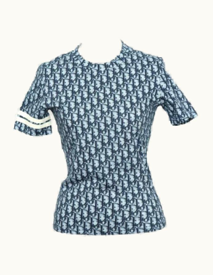 Dior Christian Dior By John Galliano Blue Trotter Logo T-Shirt