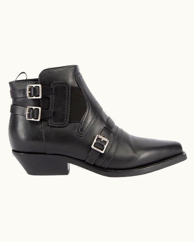 Dior Dior Women' Black Saddle Buckle Accent Ankle Boots
