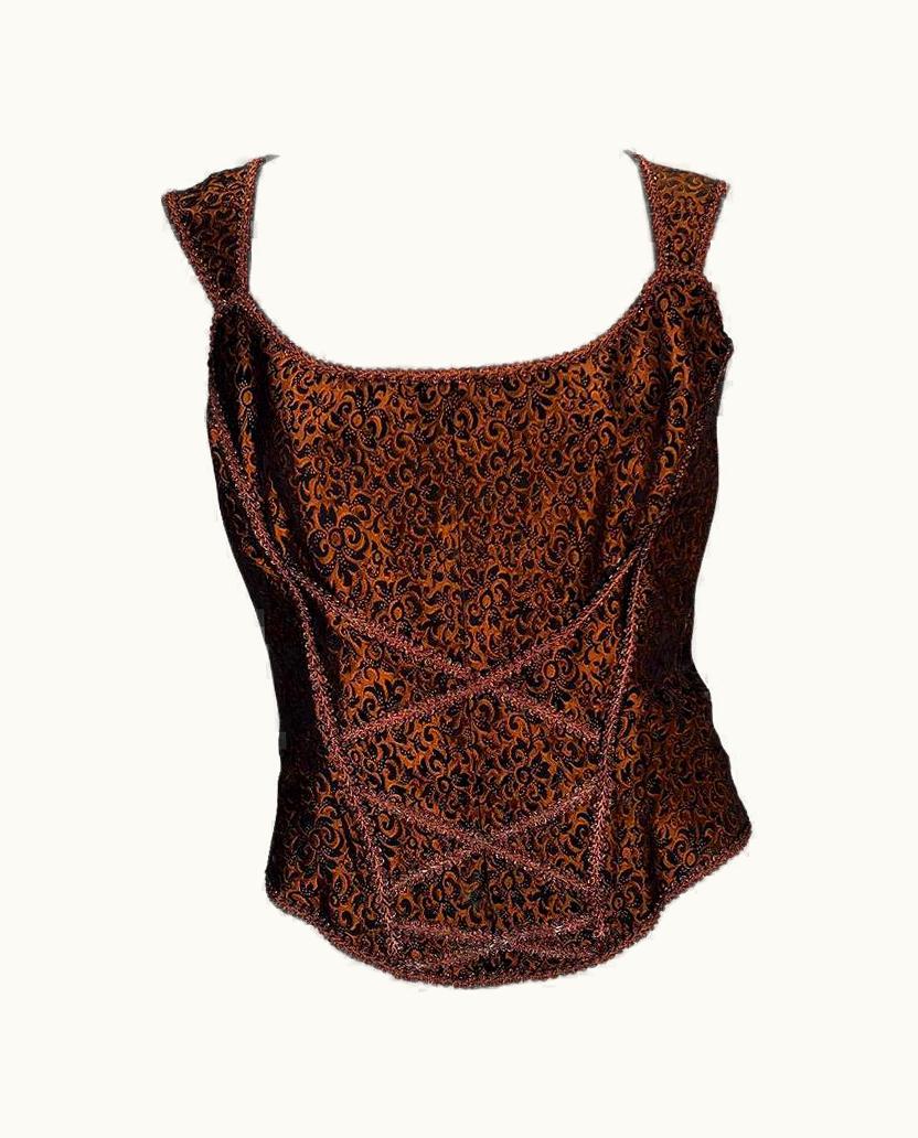 Dior 1950s Christian Dior Boutique Vintage Metallic Brocade Bustier Top Numbered
