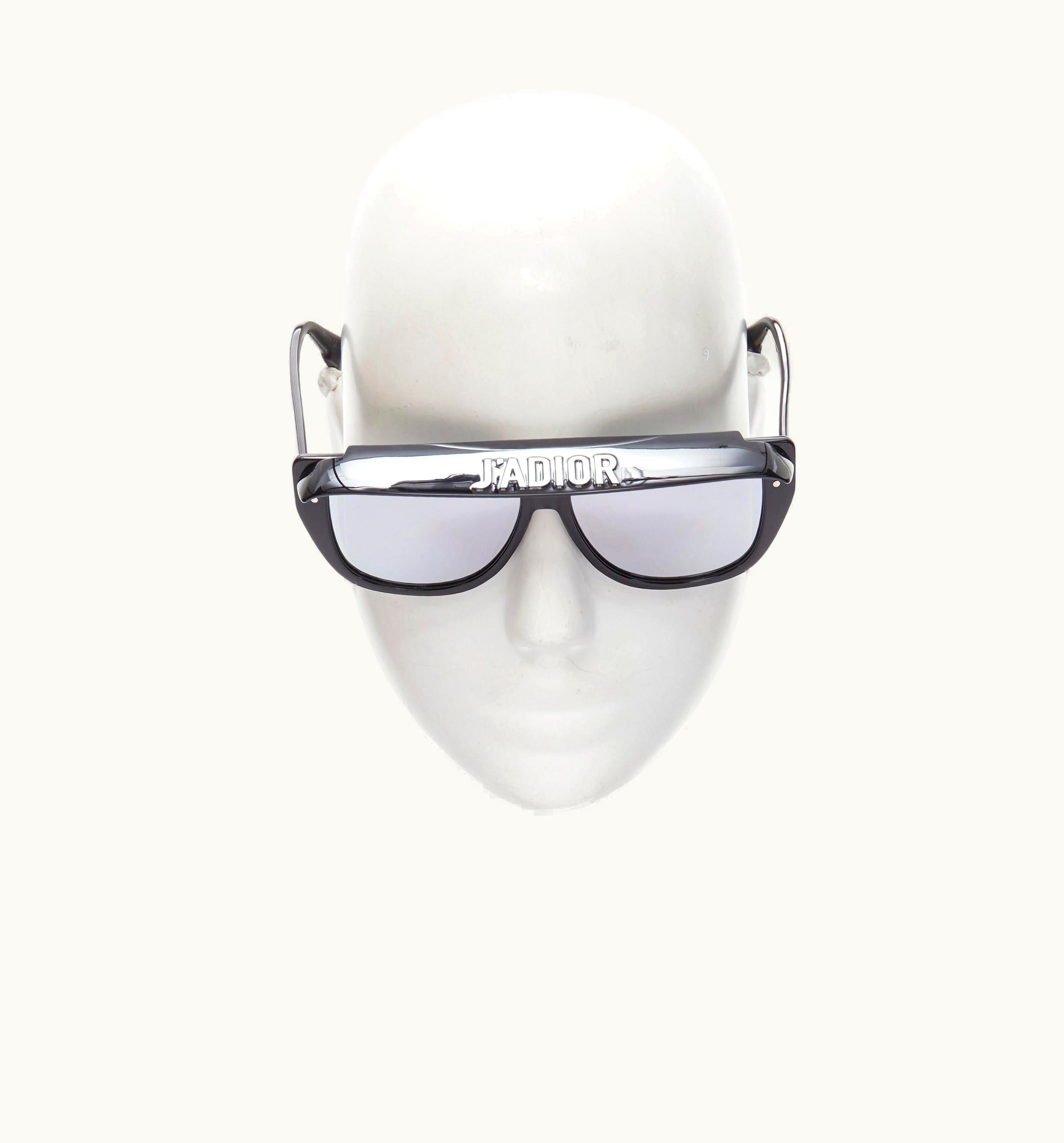 Dior Christian Dior DiorClub2 J'Adior Shielf Black Silver Reflective Sunglasses