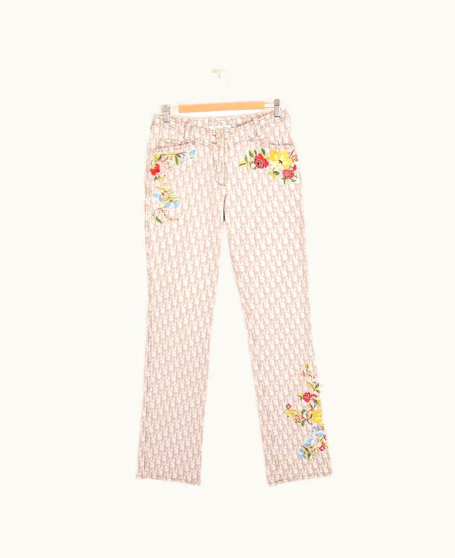 Dior Y2k Christian Dior S/S/2005 Trotter Print Monogram Low Waisted Jeans