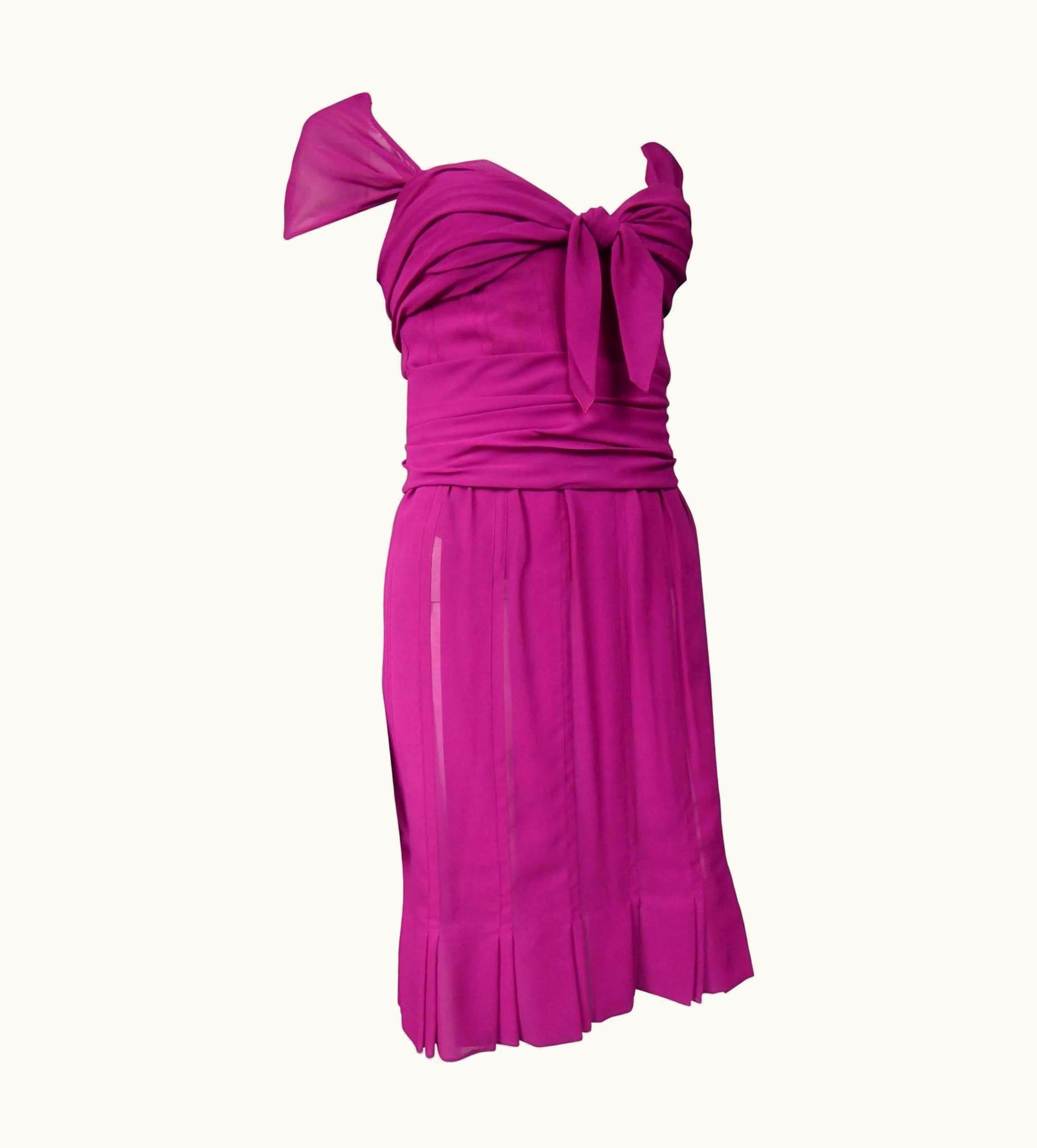 Dior A Christian Dior/Gianfranco Ferré Couture Pink Chiffon Dress Circa 1990