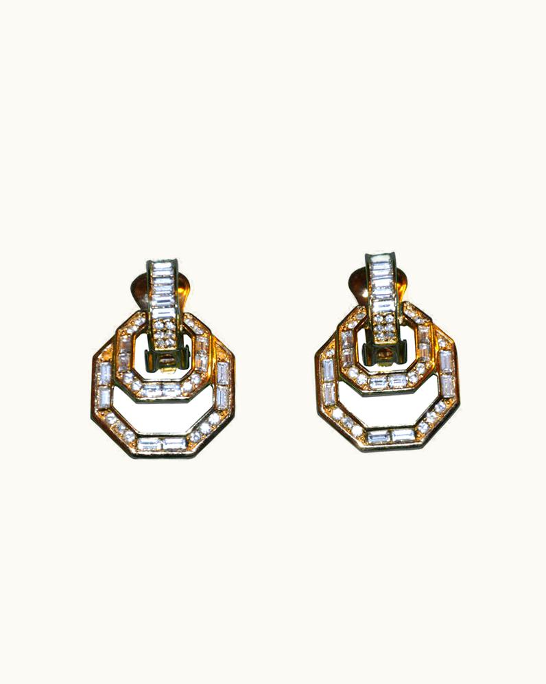 Dior Christian Dior Rhinestone Earclips