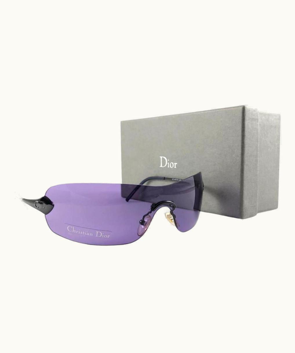 Dior Vintage Christian Dior Absolute Purple Bubble Wrap Sunglasses Fall 2000 Y2k