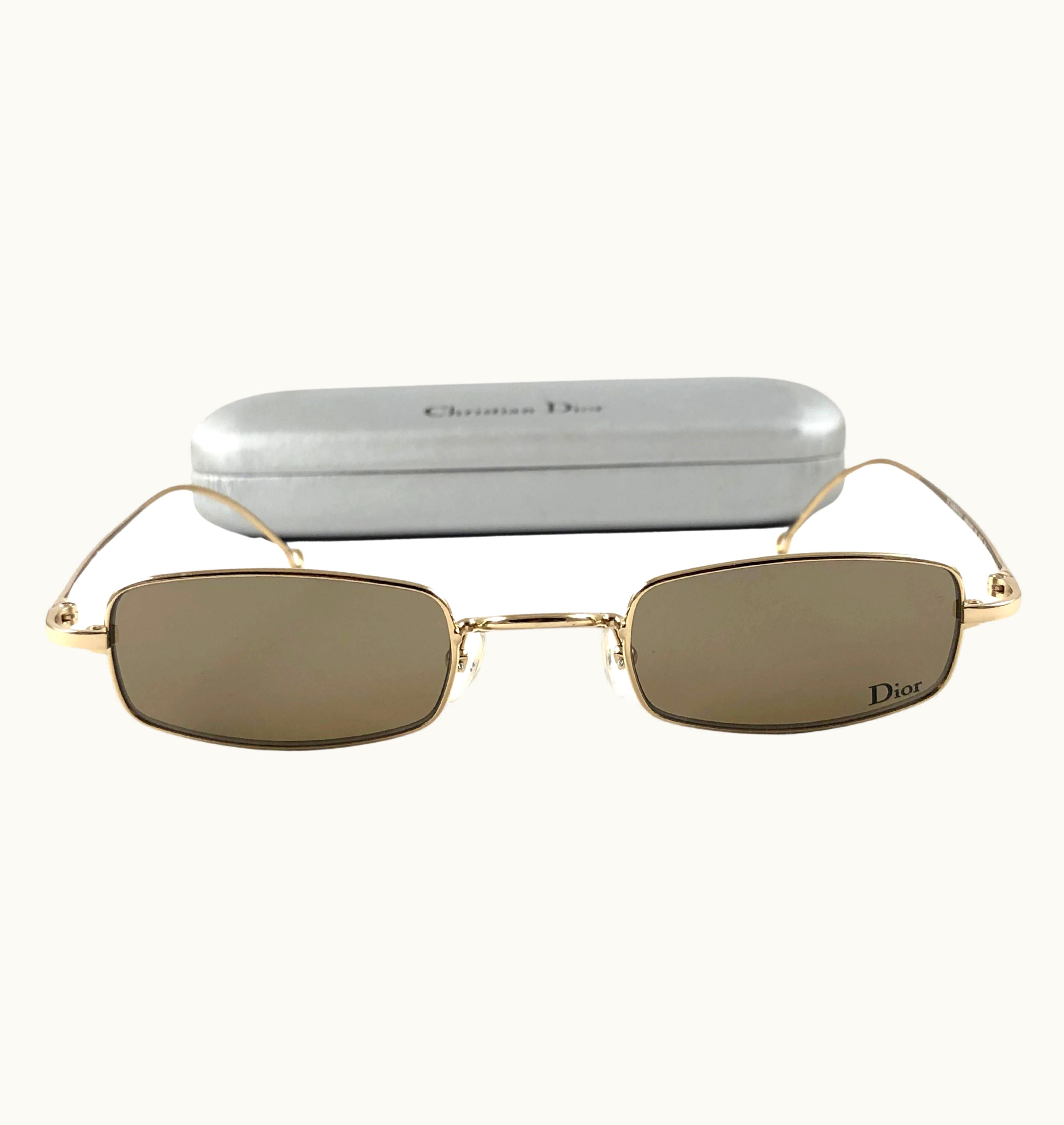 Dior Vintage Christian Dior Hanoi 000 Small Gold Sunglasses 2000' Y2k