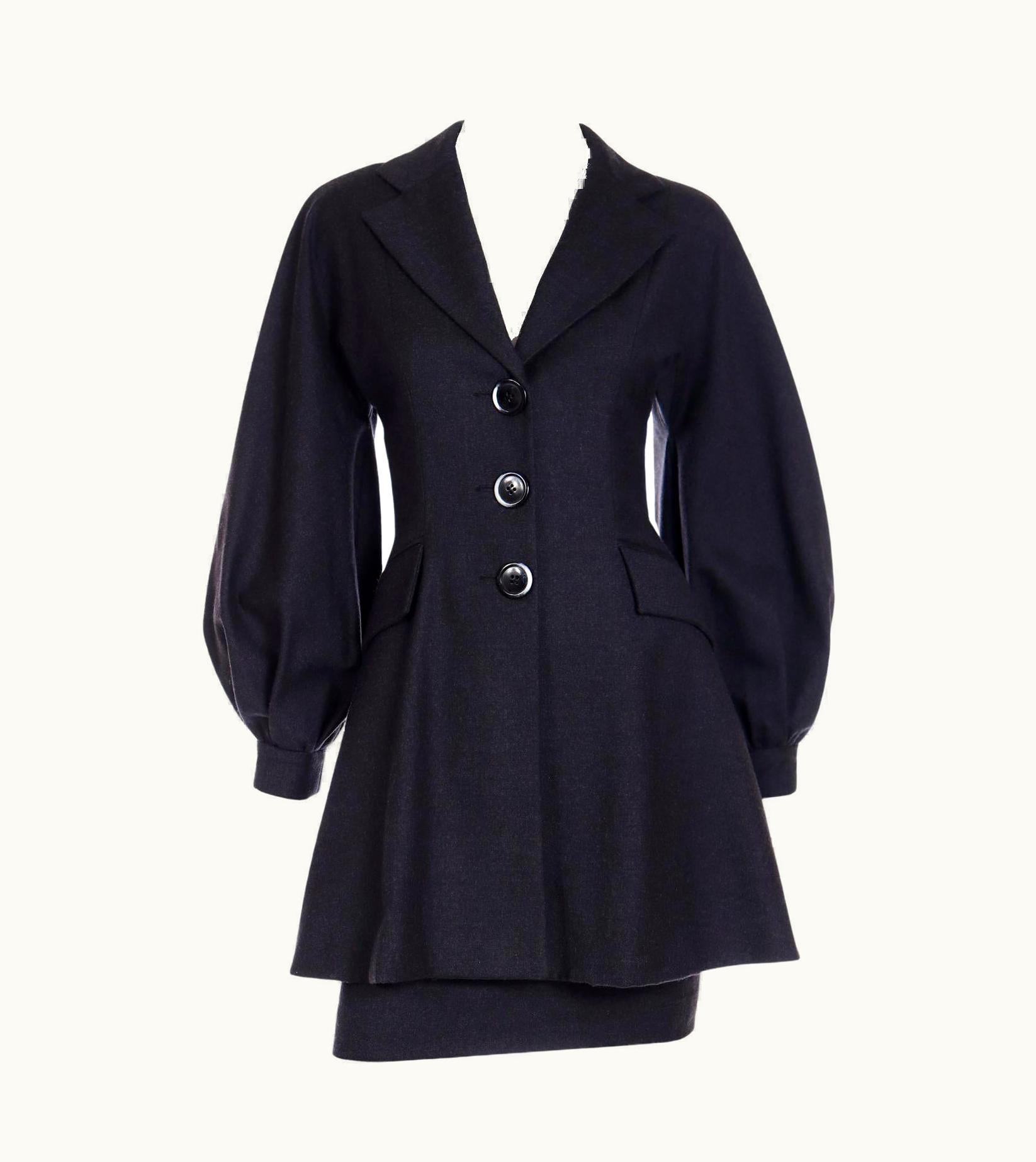 Dior 1990s Vintage Christian Dior Demi Couture Numbered Peplum Jacket And Skirt Suit