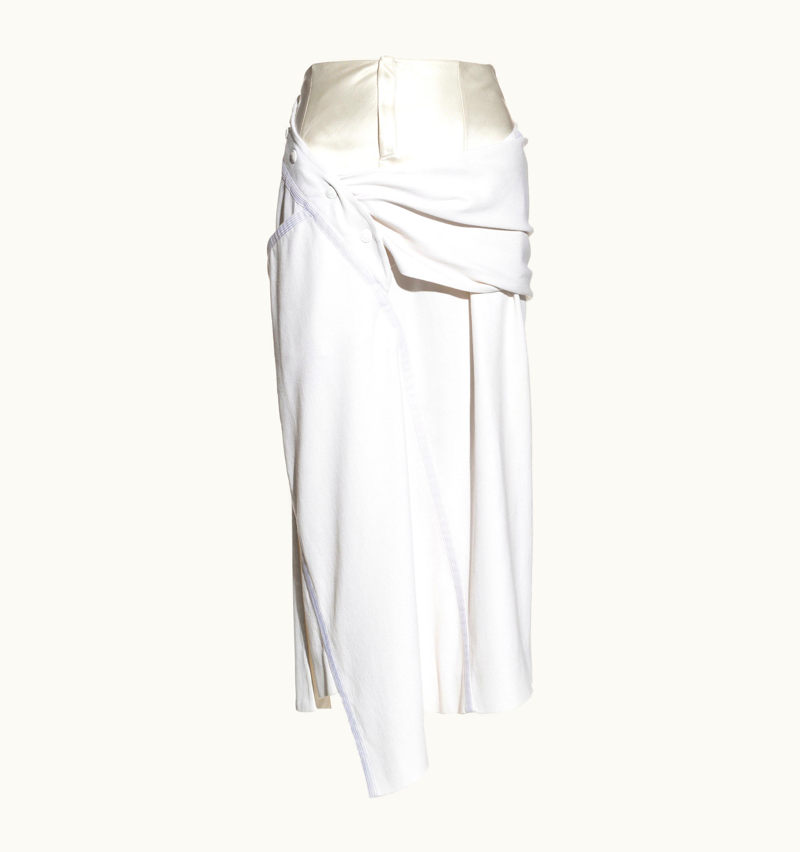 Dior Christian Dior By John Galliano White Deconstructed Skirt, S/S 2000