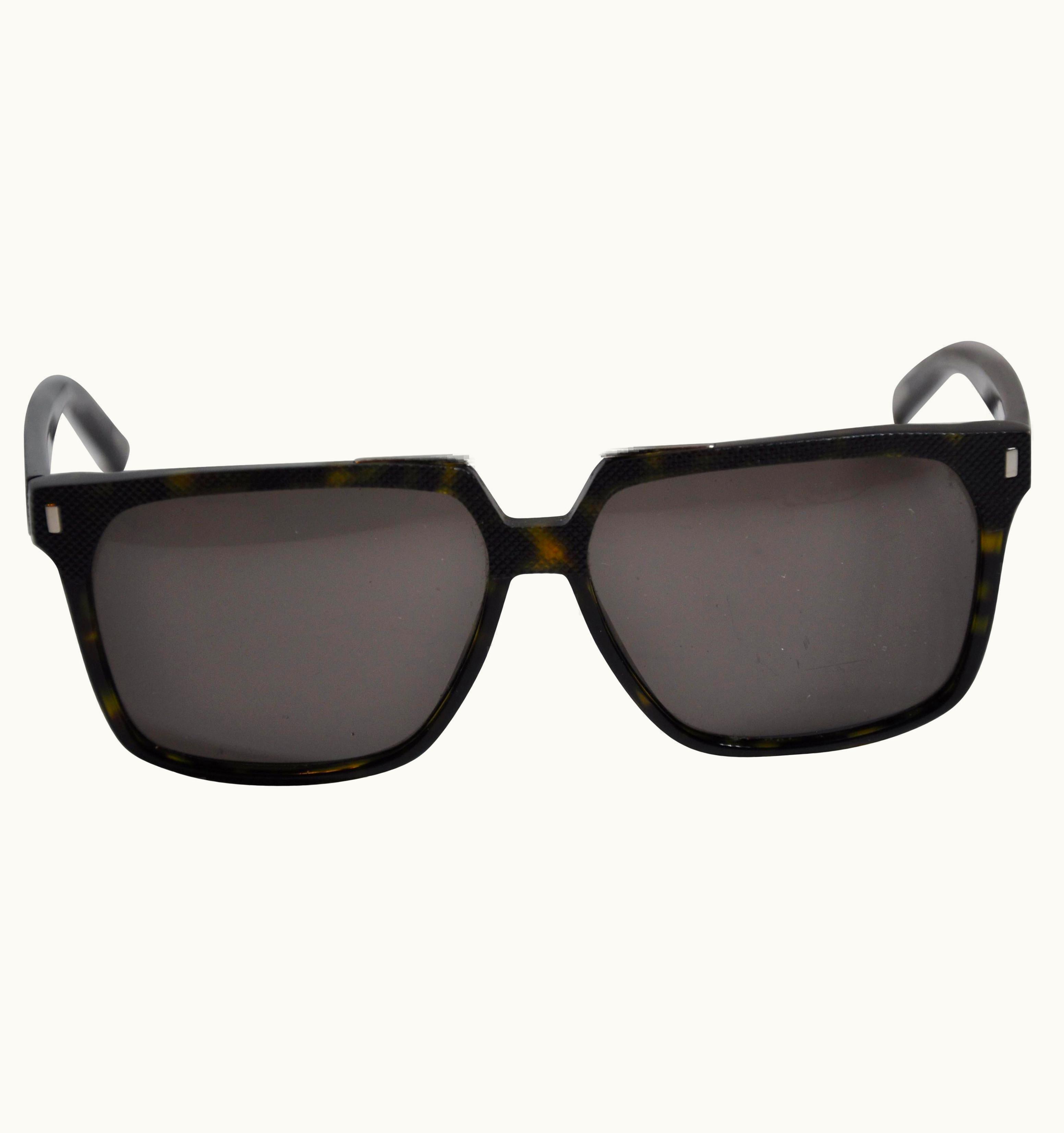 Dior Christian Dior Homme Textured Tortoise Shell With Silver Hardware Sunglasses