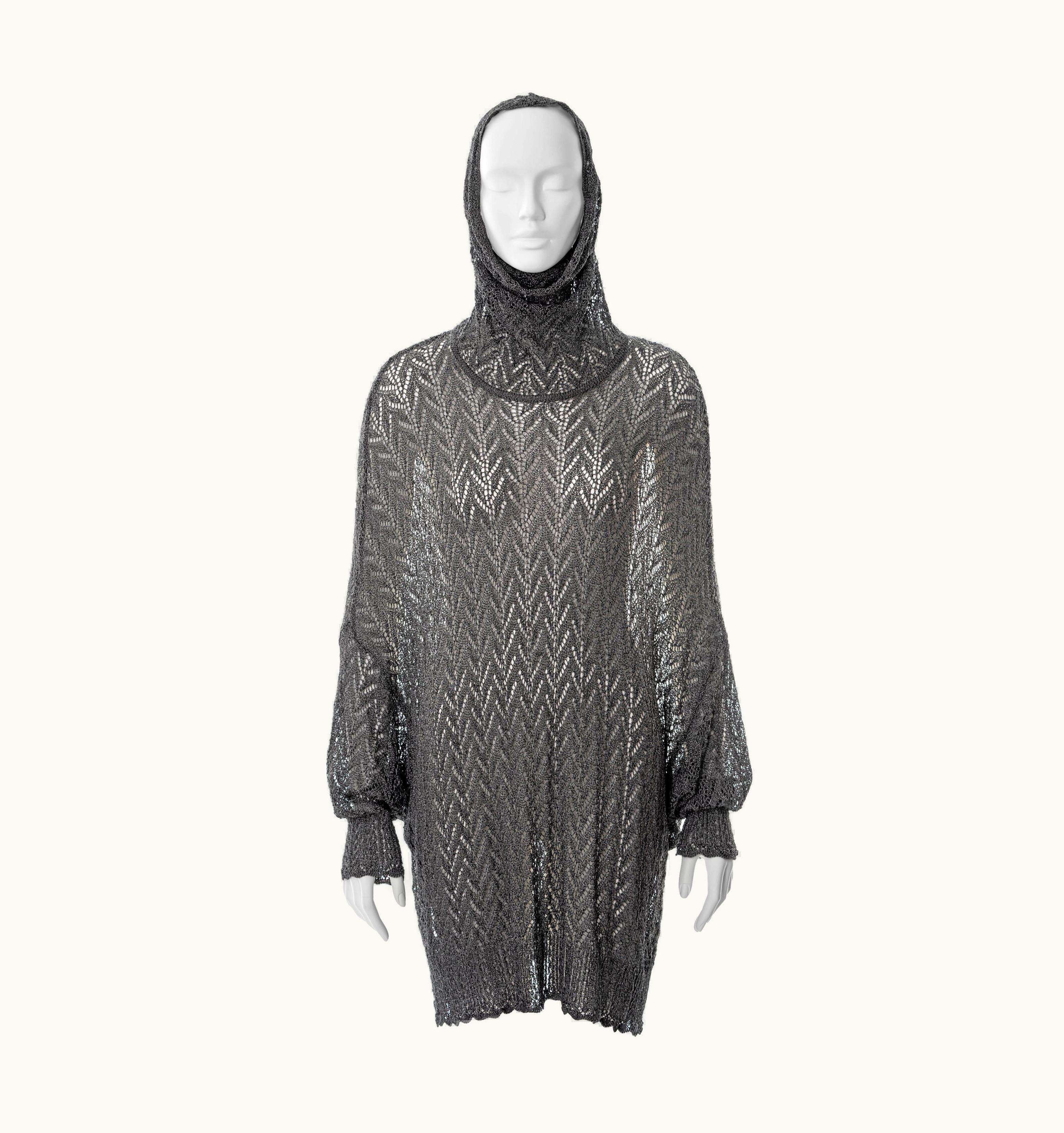 Dior Christian Dior By John Galliano Silver Crochet Sweater Dress, AW 1998